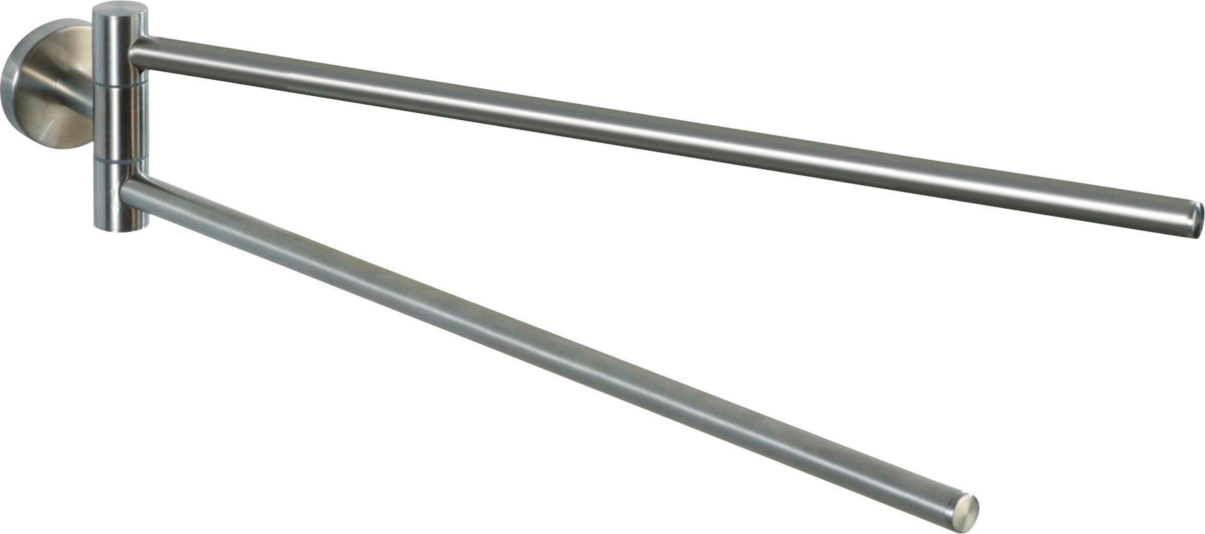 Handtuchhalter WENKO, B:5,5cm H:9cm T:43cm, silber, Edelstahl, Badezimmer, Handtuchhalter, "Bosio", mit 2 Handtuchstangen
