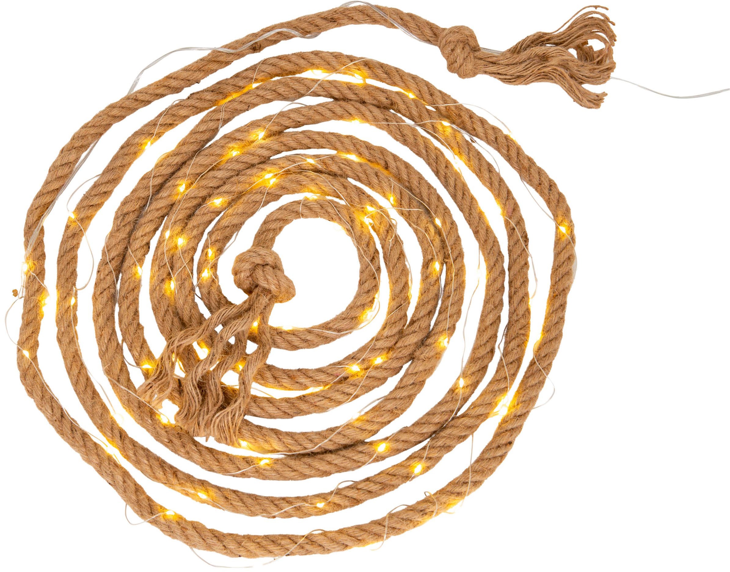 LED Solarleuchte NÄVE "Solar-Lichterkette "CANAMO", beige (natur), B:1,6cm H:1,6cm L:100cm, Leuchten, Inkl. Dämmerungssensor; 2