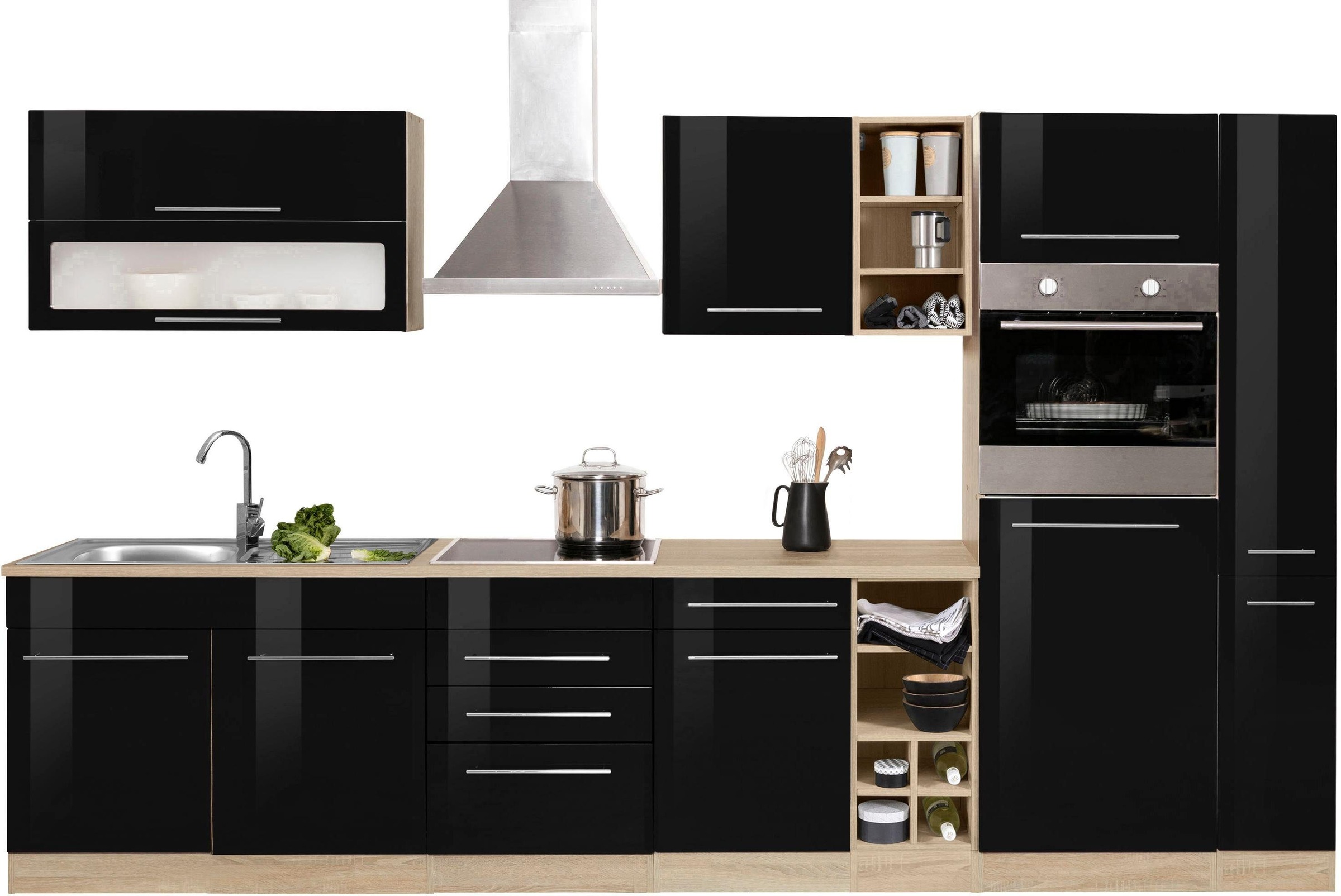 KOCHSTATION Küchenzeile »KS-Eton«, mit E-Geräten, Breite 330 cm