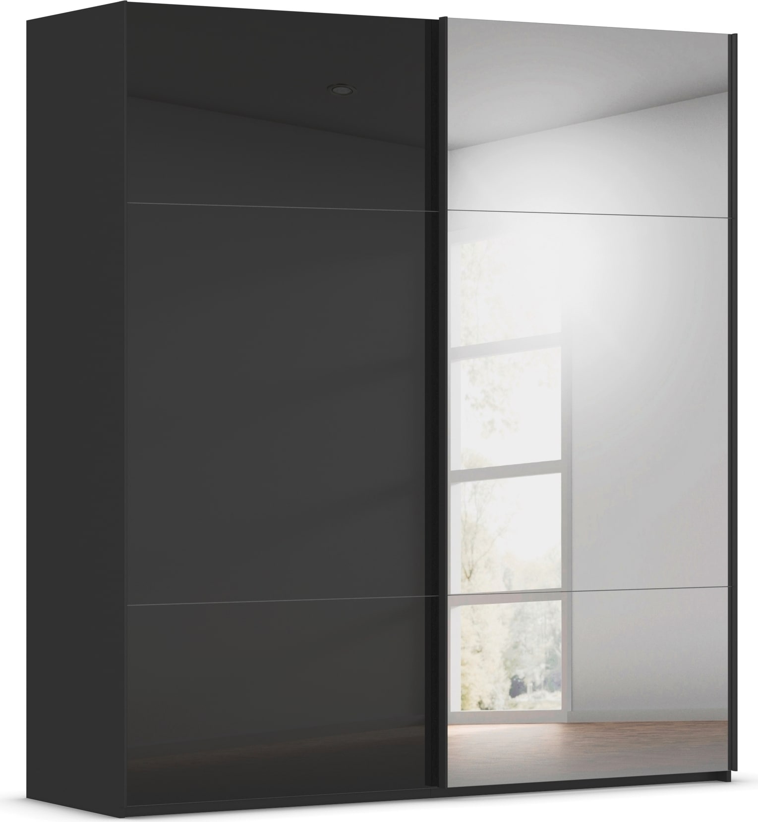 rauch Schwebetürenschrank "Kleiderschrank Schrank Garderobe Schlafzimmerschrank CONTIDO" 3 verschiedene Ausstattungen BASIC/CLASSIC/PREMIUM (inkl. SOFT-CLOSE), aus hochwertigem Material in 6 Breiten 2 Griff-Farben MADE IN GERMANY