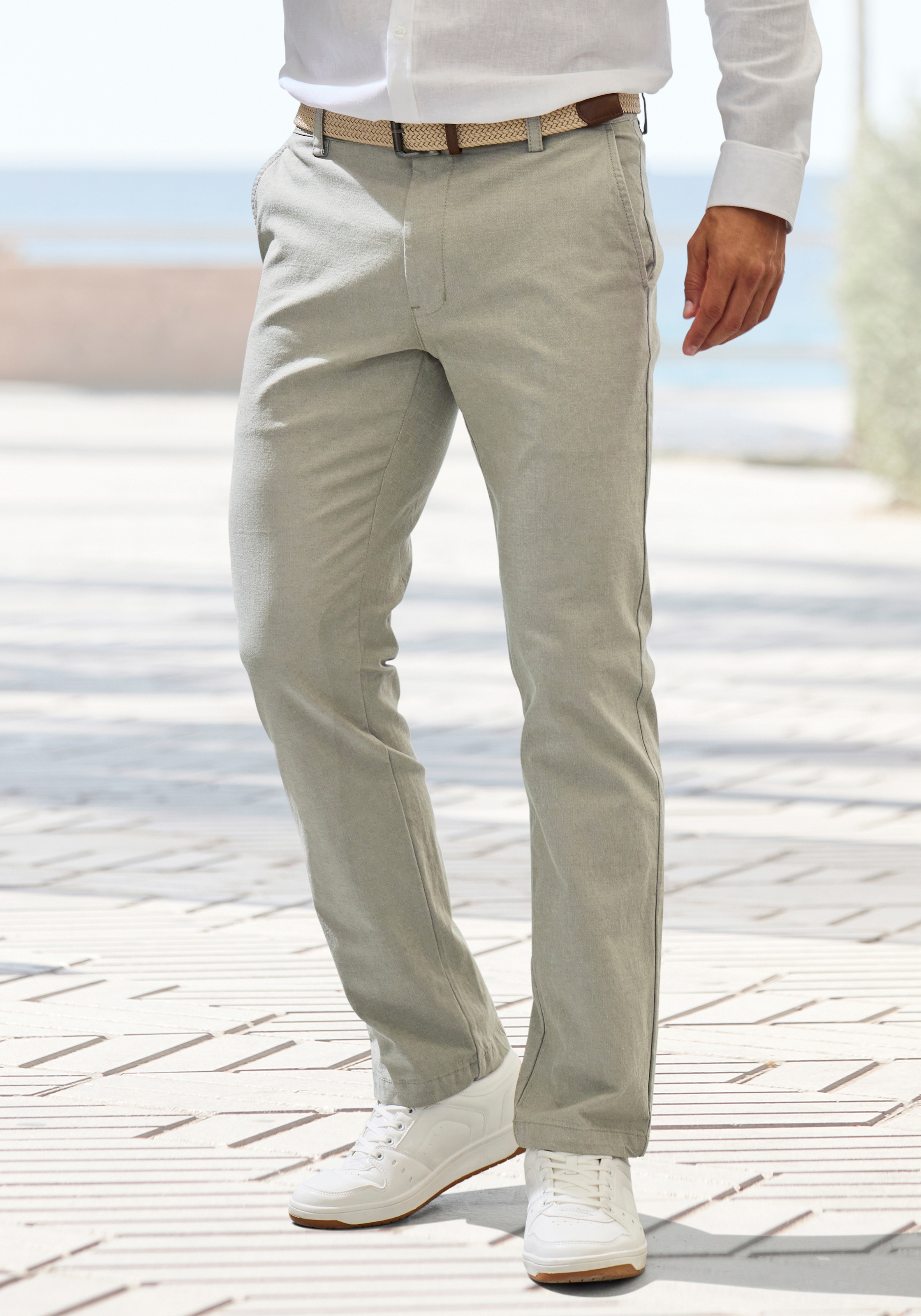 John Devin Chinohose "Regular-fit, lange Oxford Hose" aus elastischer Baumwoll-Qualität, in 3 Längen: 30 & 32 & 34