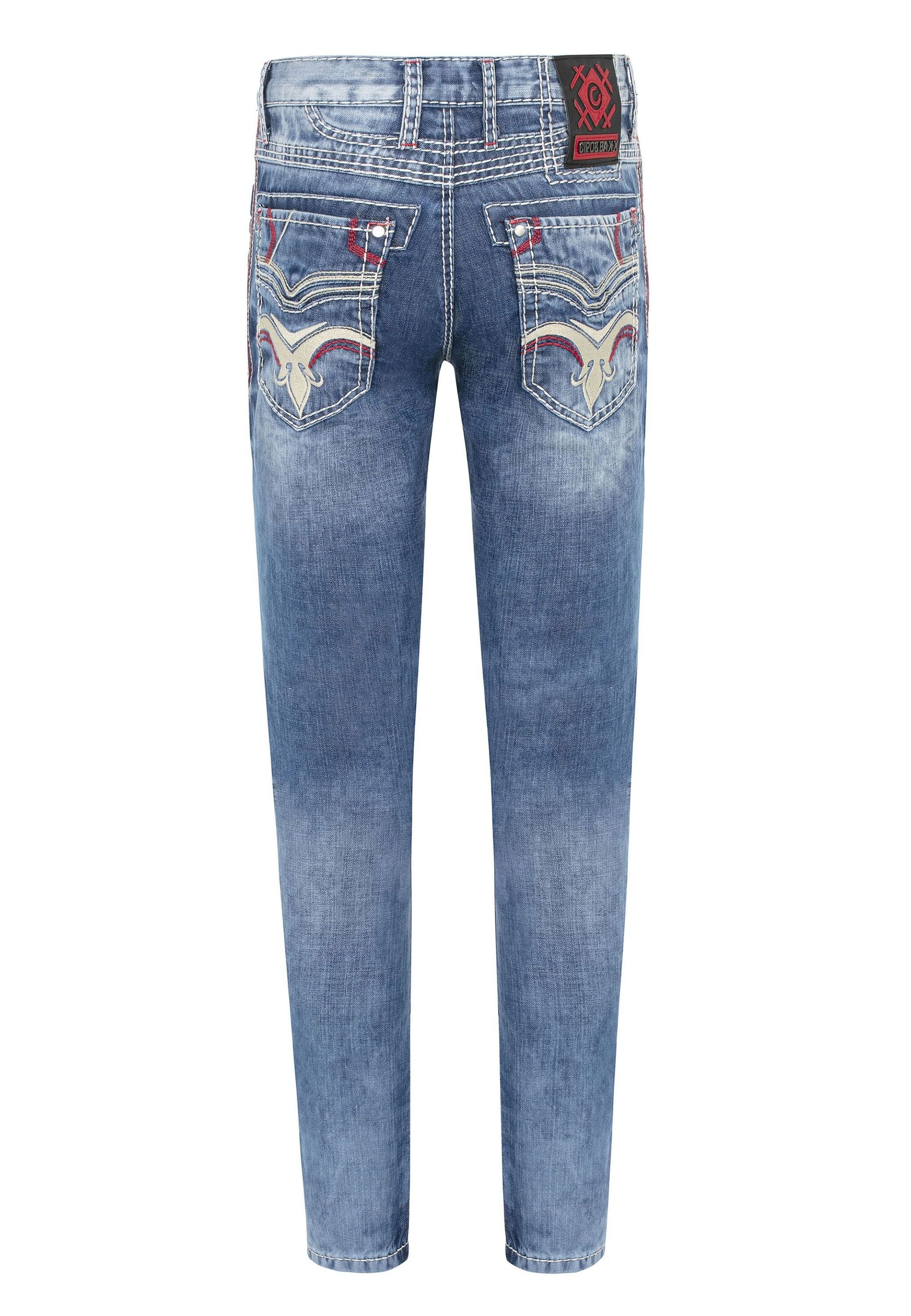 Cipo & Baxx 5-Pocket-Jeans »Jeans«, bequeme Jeans im lässigen Destroyed-Look, CD651