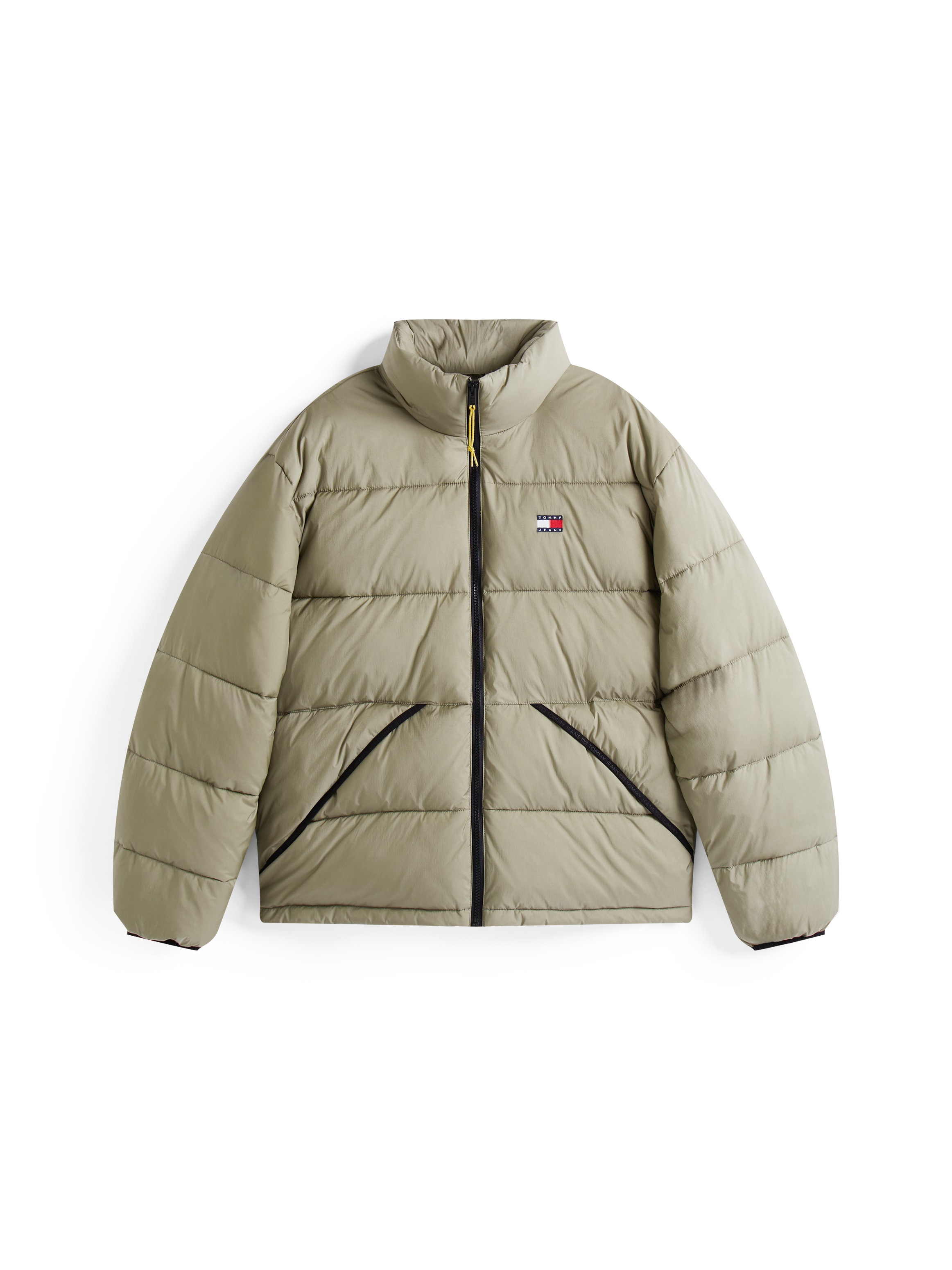Tommy Jeans Steppjacke »VAIL PUFFER«, ohne Kapuze, Daunenjacke, Übergangsjacke Regular fit mit Rundhalsausschnitt