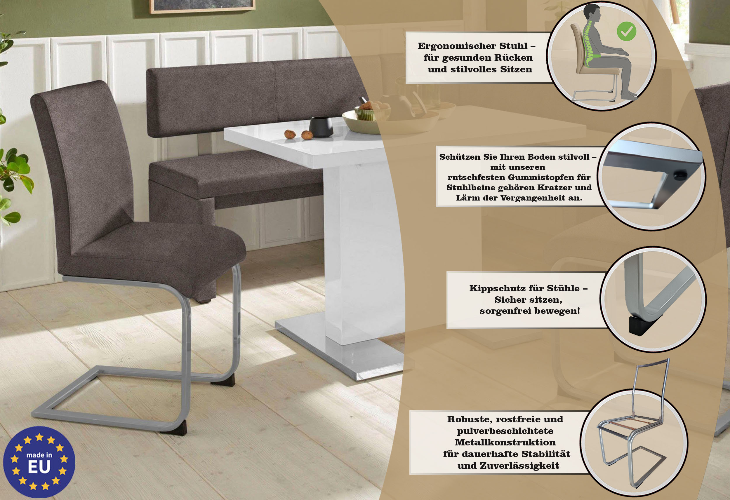 Thumbnail - Home affaire Freischwinger "Charissa", (Set), 2 St., Microfaser, Bezug in verschiedenen Qualitäten, maximale Belastbarke...