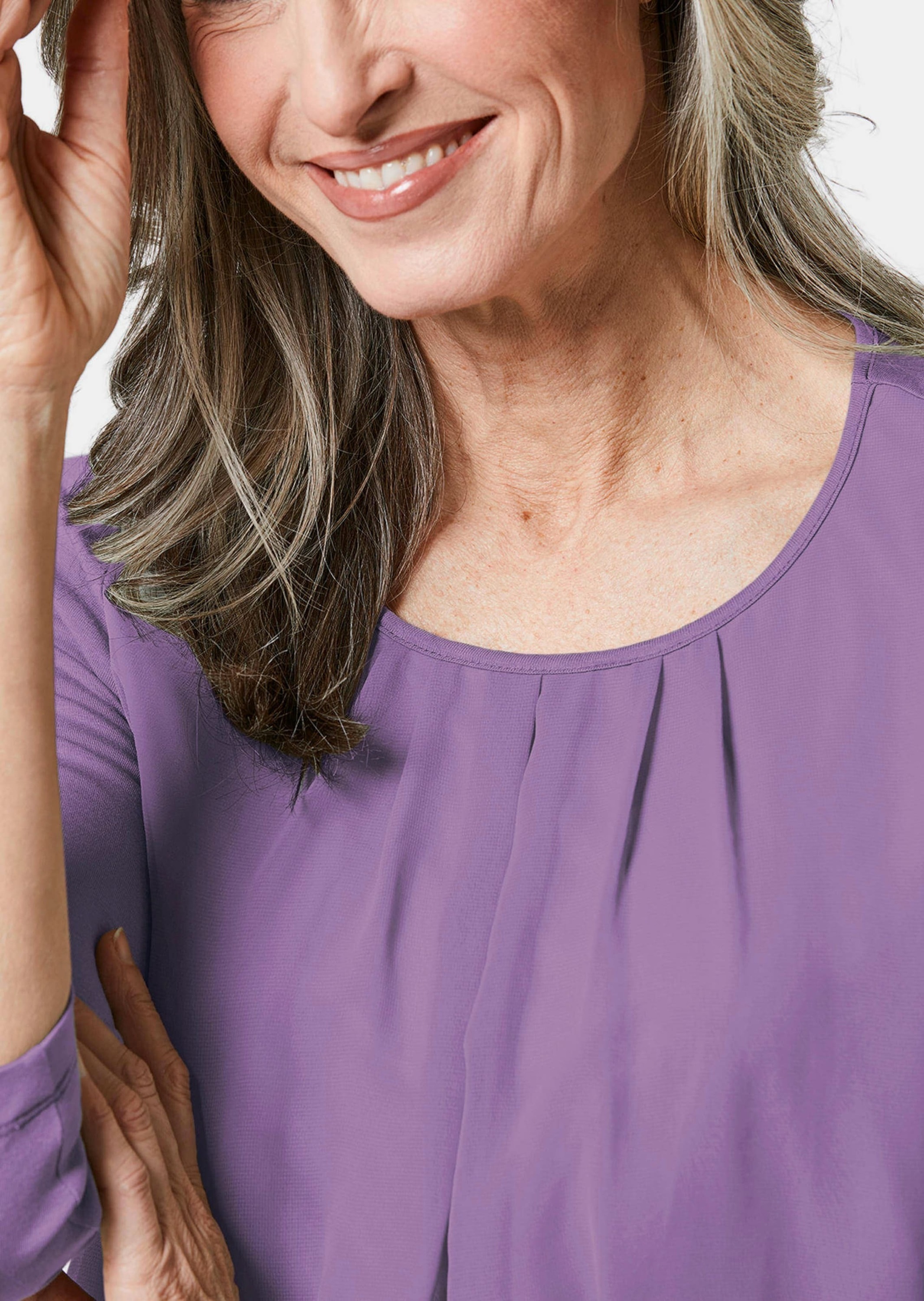 GOLDNER Kurzarmbluse »Blusenshirt Gepflegtes Shirt in eleganter Blusen-Optik«