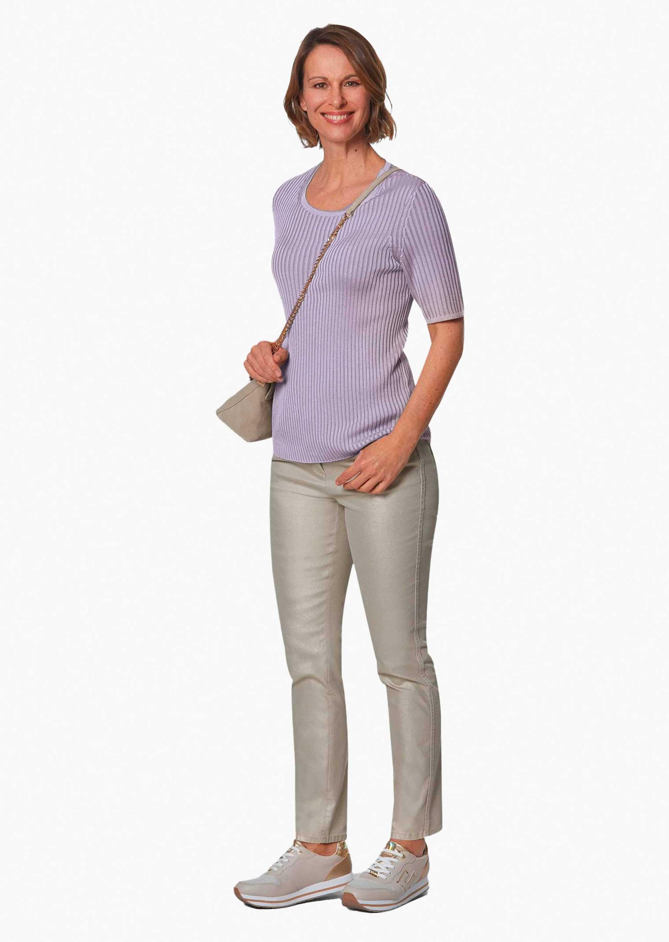 GOLDNER Rundhalspullover »Kurzgröße Pflegeleichter Pullover in hochwertiger Rippenstruktur«