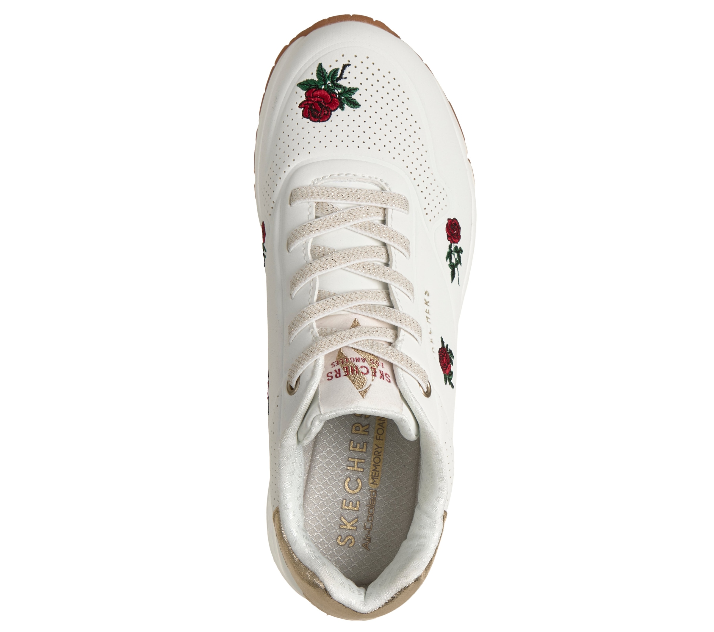 Skechers Sneaker »UNO-CHAMPAGNE & ROSES«  Freizeitsneaker, Halbschuh mit Rosen-Stickerei