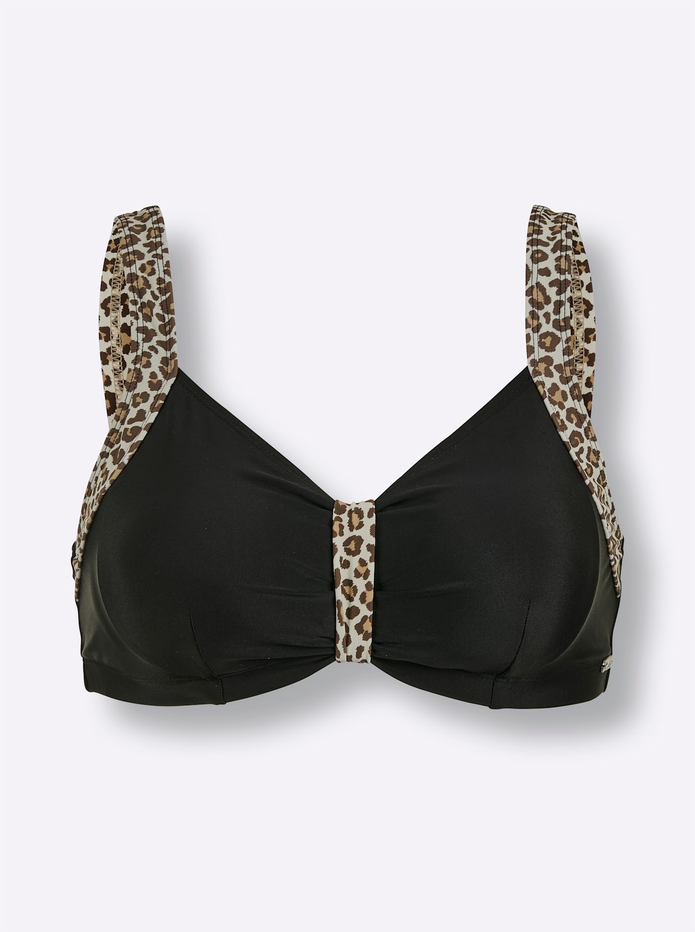 Bügel-Bikini-Top FEEL GOOD, Damen, Gr. 50, Cup C, schwarz (schwarz, champagner, bedruckt), Elasthan, Polyamid, Bikini-Oberteile 3