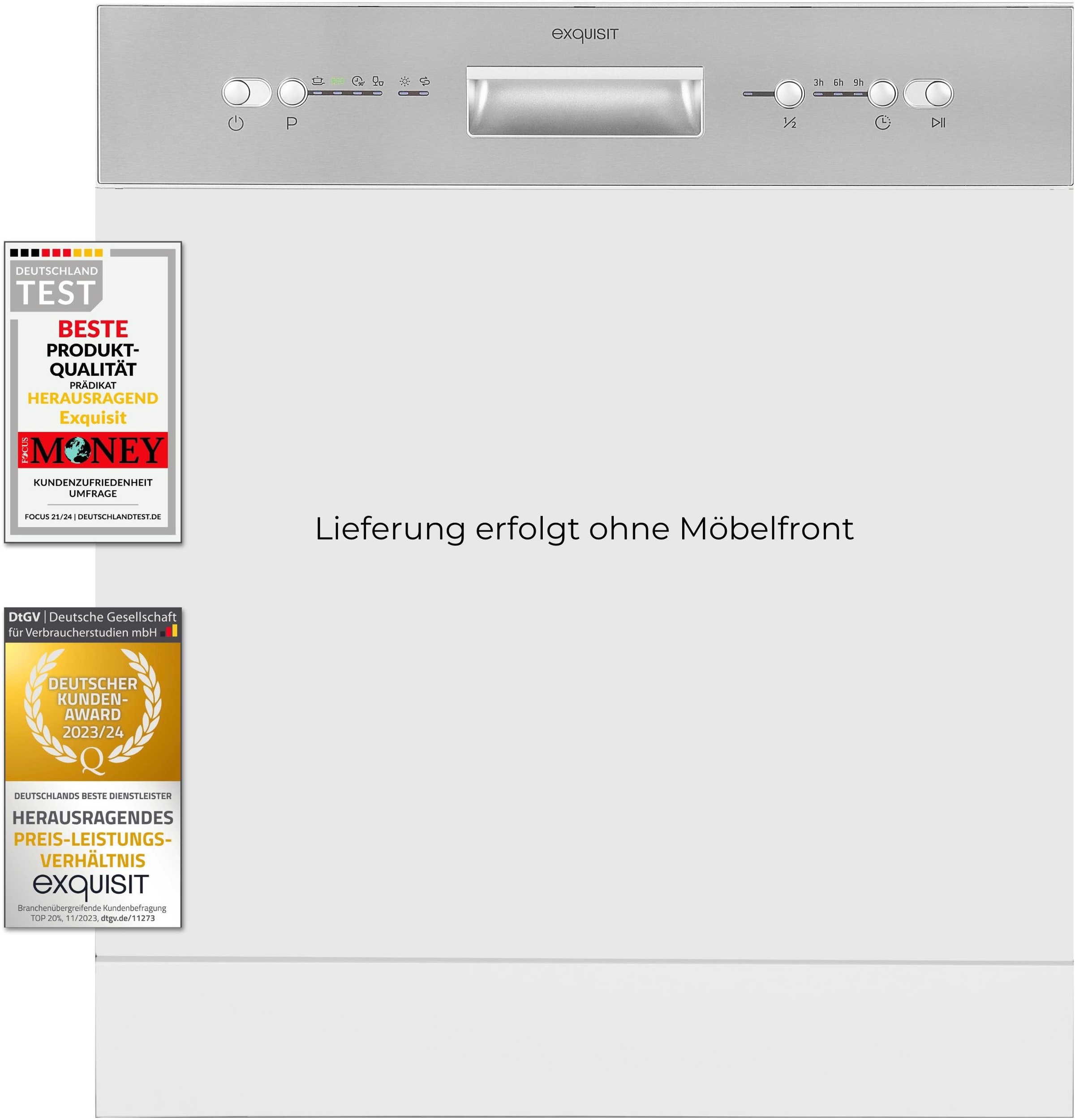 exquisit teilintegrierbarer Geschirrspüler "EGSP6012-EB-030E inox" 12 Maßge günstig online kaufen