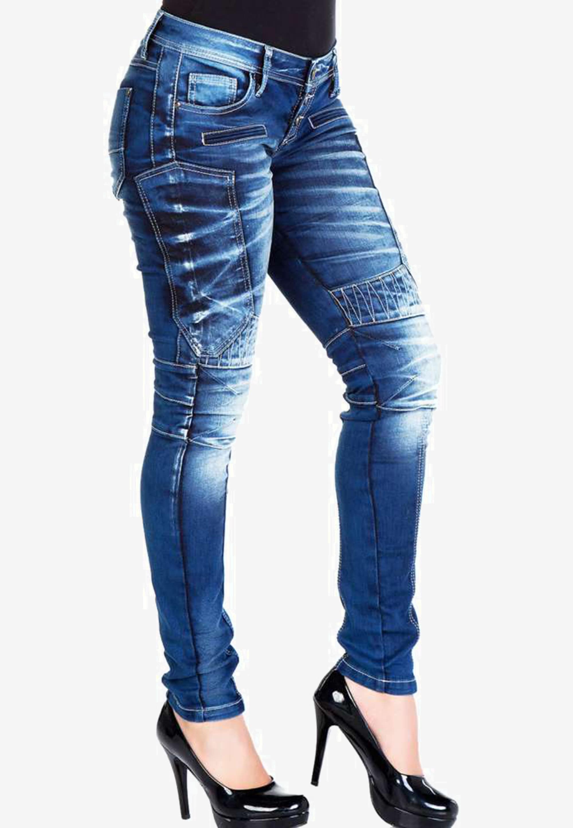 Bequeme Jeans, im Biker-Stil in Slim Fit