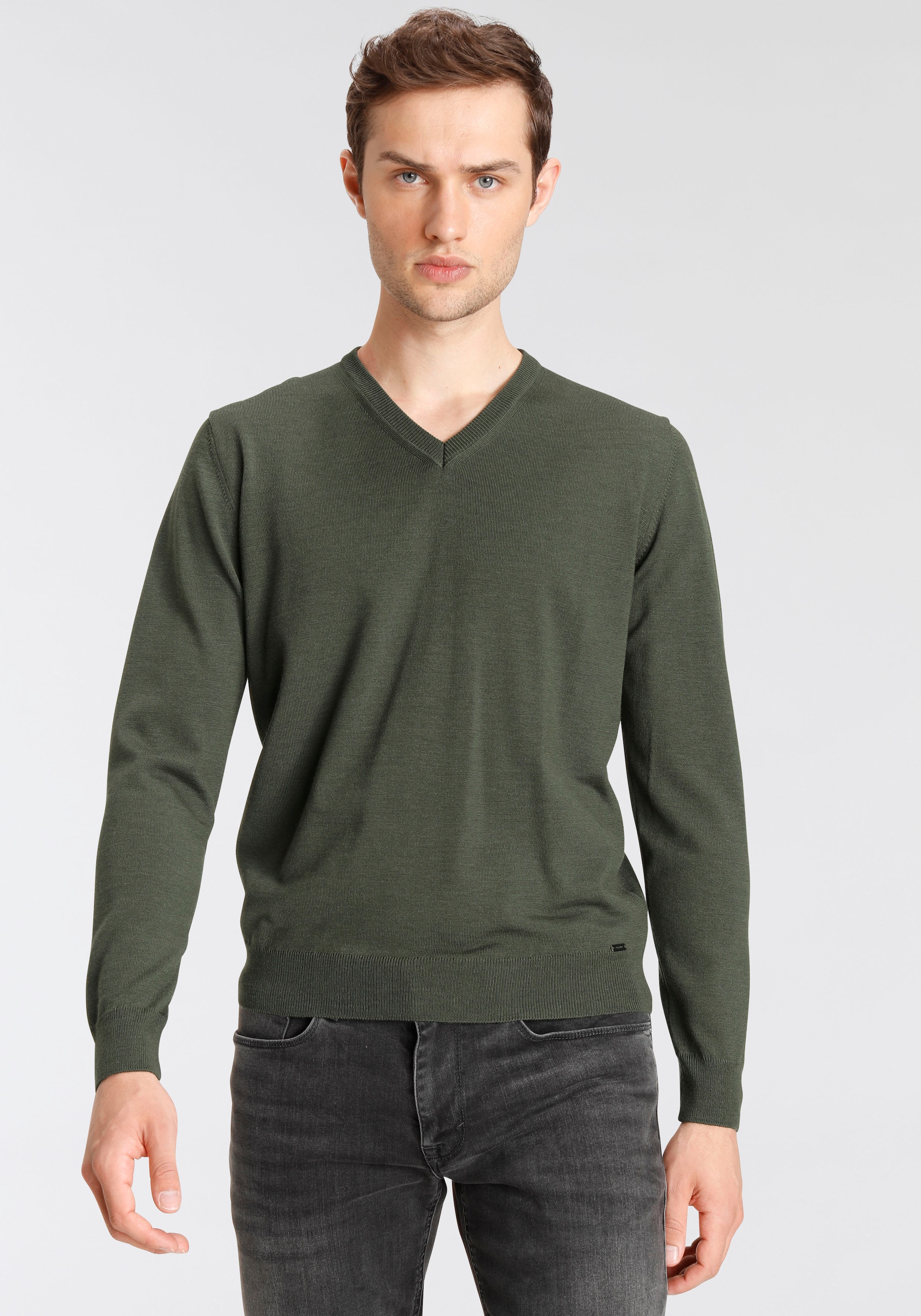 OLYMP V-Ausschnitt-Pullover BAUR »Luxor«, Strickpullover klassischer für | ▷