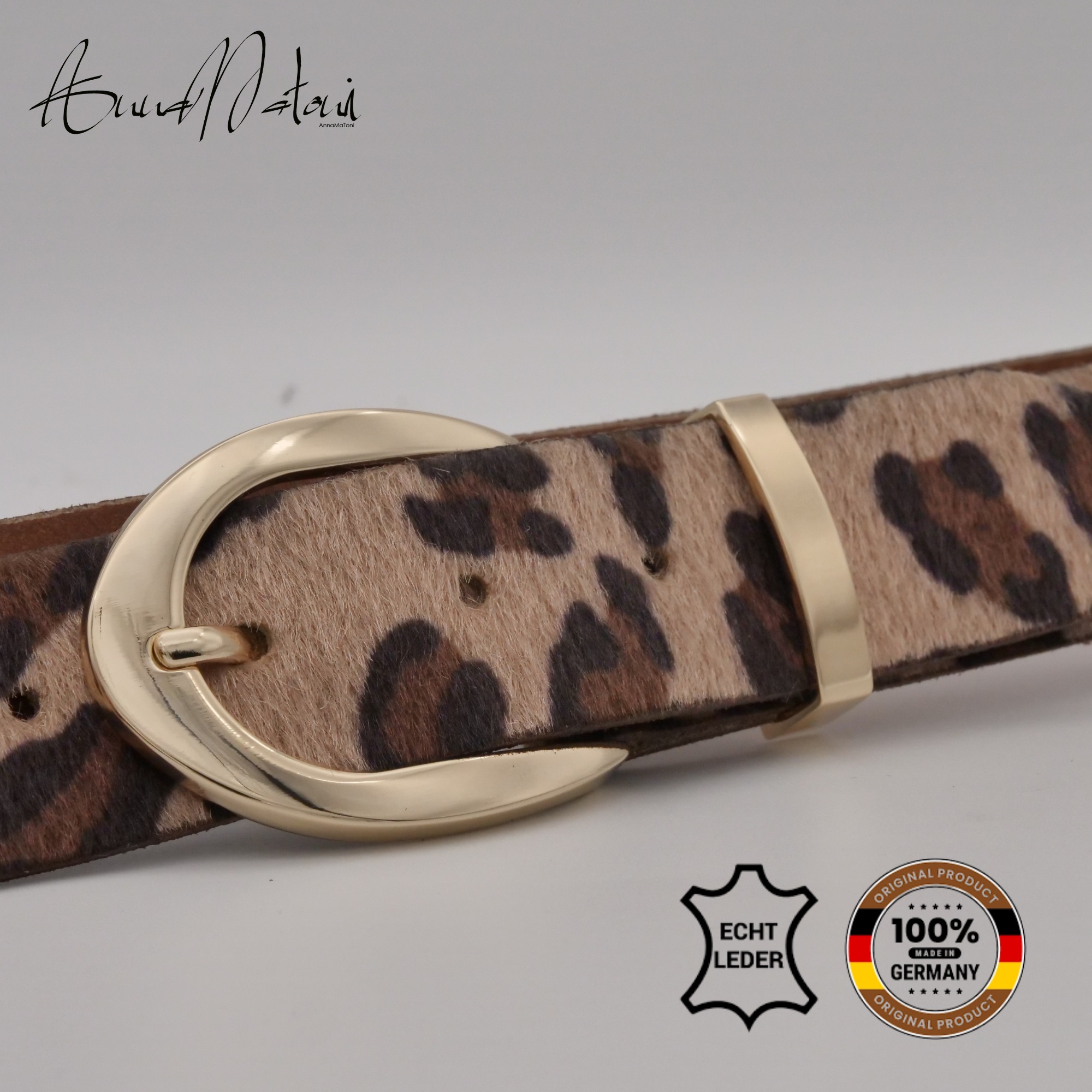 AnnaMatoni Ledergürtel »AnnaMatoni Damen Ledergürtel in hochwertigem Kunstfell in Leo«