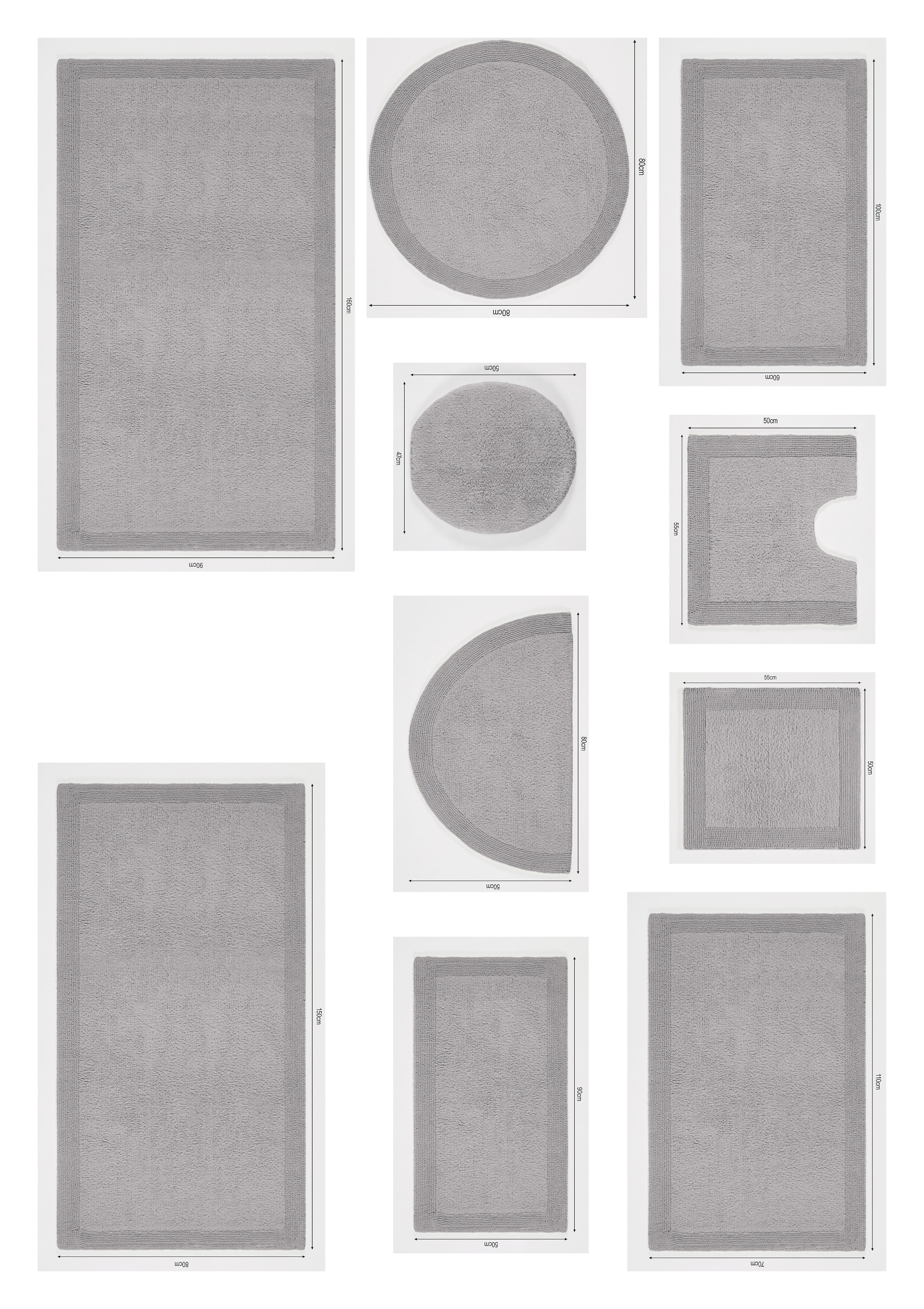 my home Badematte »Kapra, Badvorleger, Badezimmer Teppich« Höhe 14 mm beidseitig nutzbar | fußbodenheizungsgeeignet | strapazierfähig mit Bordüre, Badteppich, Badematte, Baumwolle
