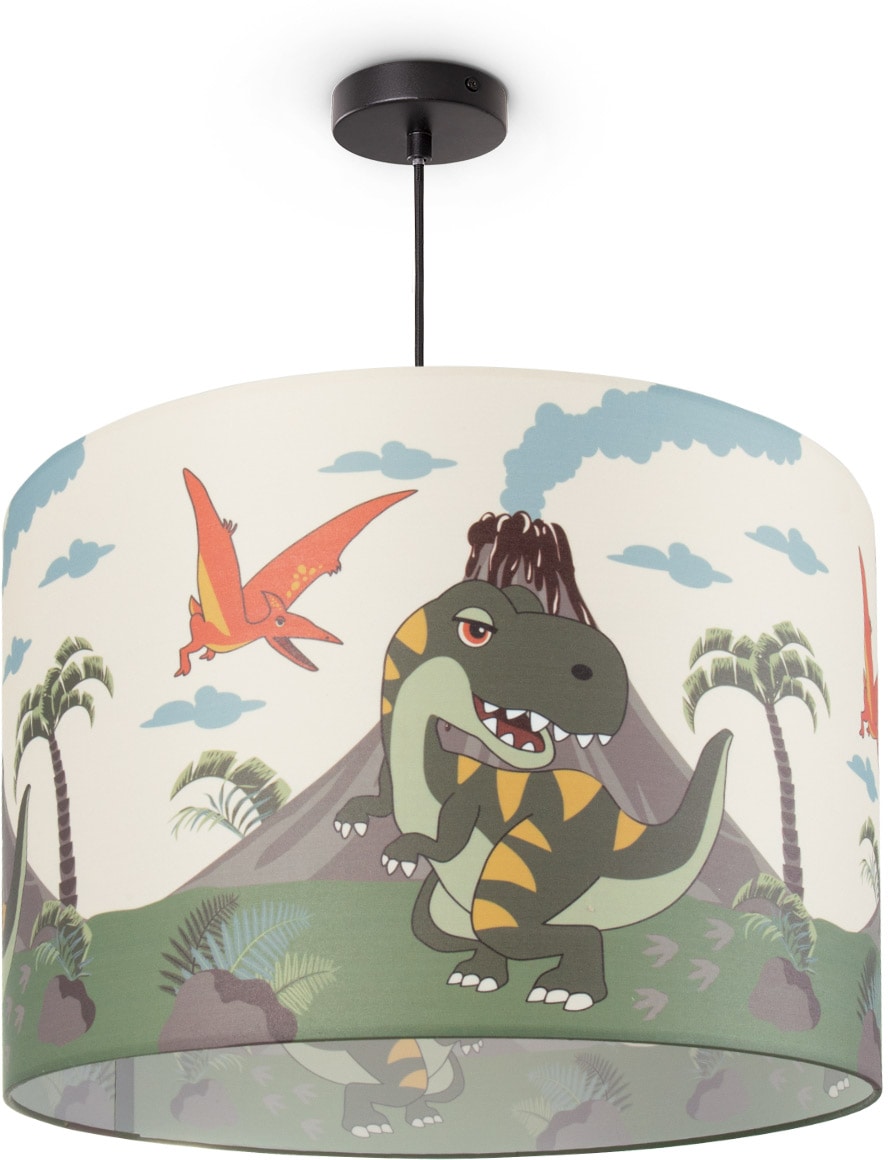 Paco Home Pendelleuchte »Diamond 636«, 1 flammig-flammig, Kinderlampe Deckenlampe LED Kinderzimmer Lampe Dinosaurier, E27