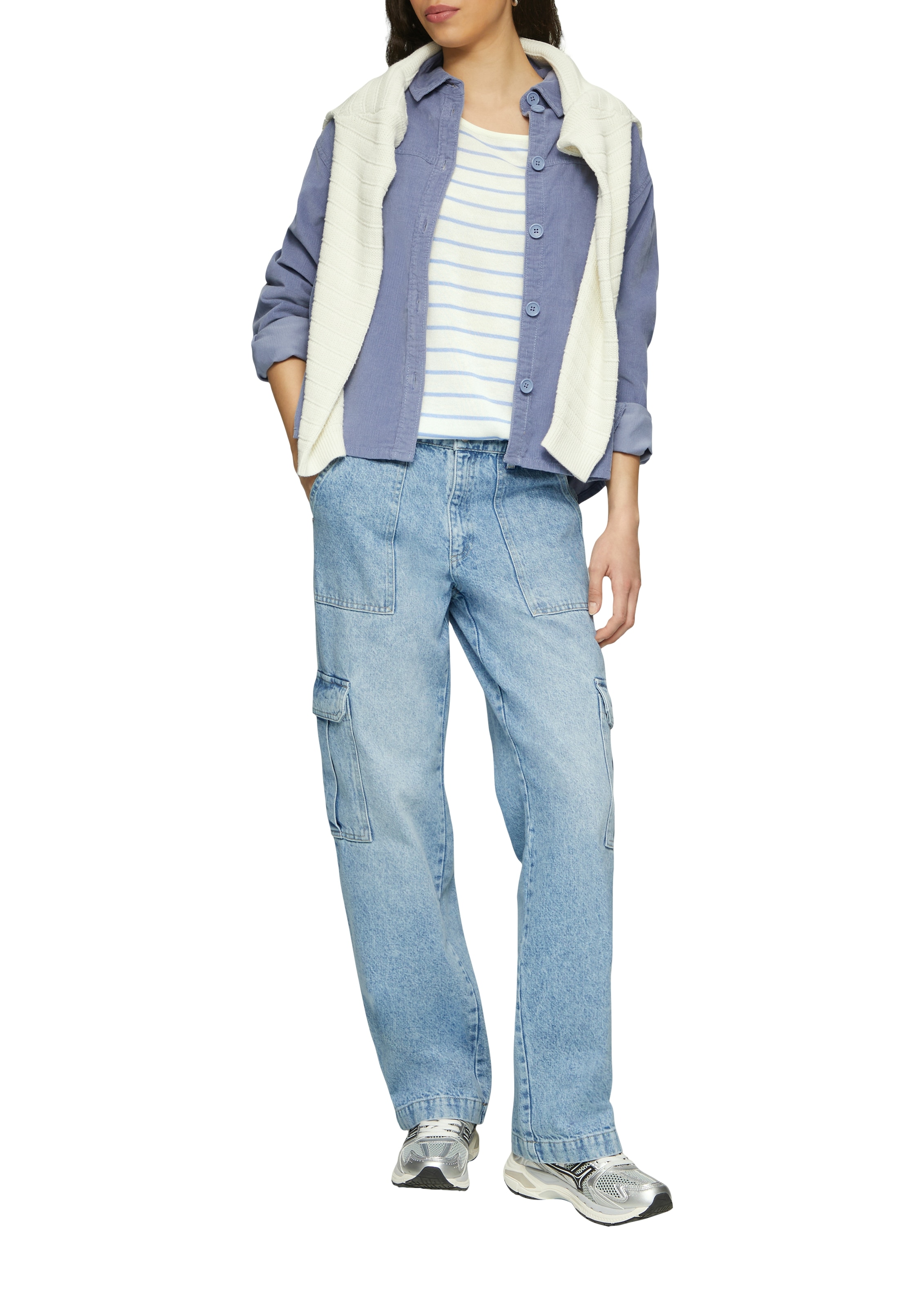 QS 3/4 Arm-Pullover, mit Streifenmuster