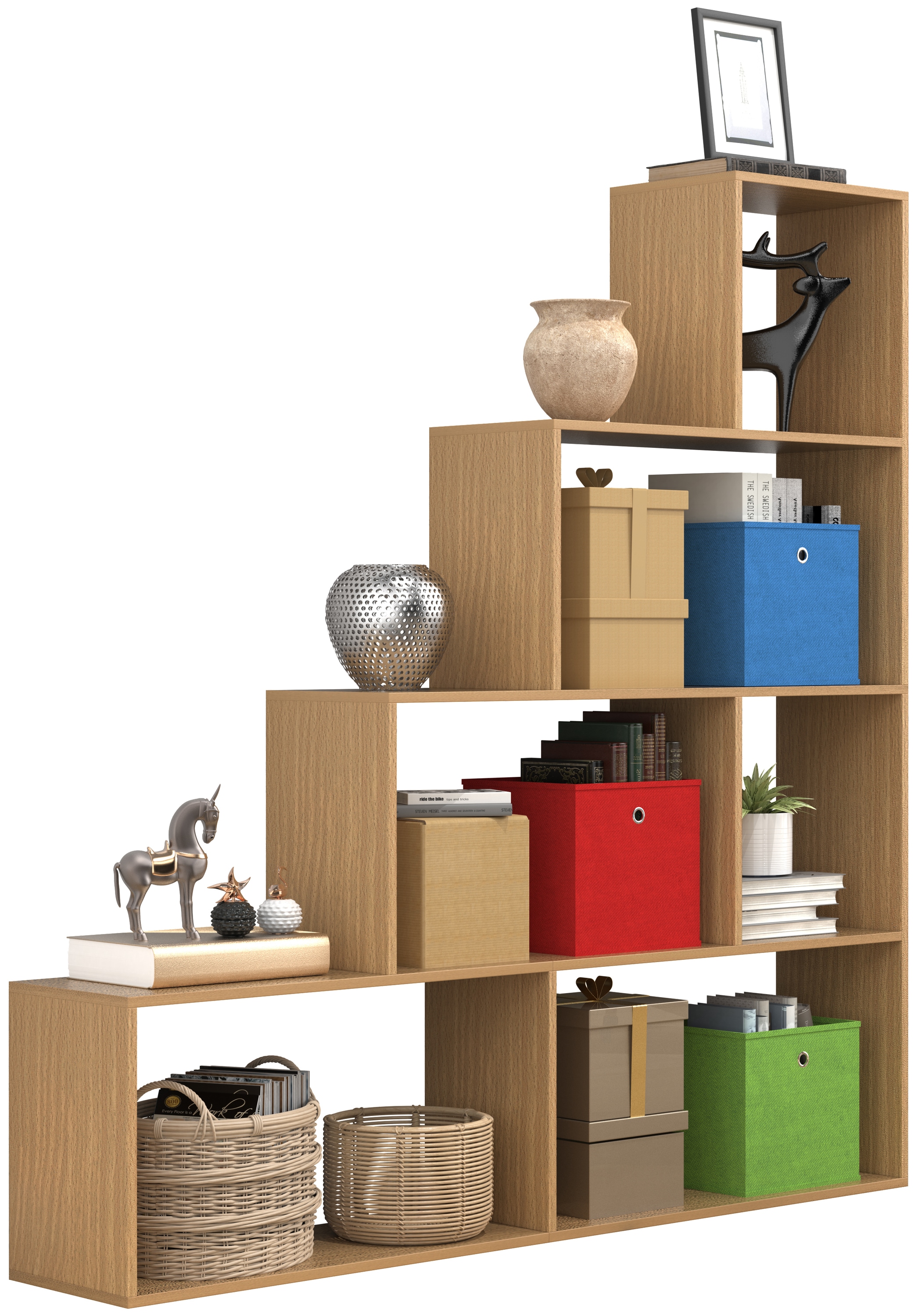 VCM Standregal "Holz Regal Raumteiler Standregal Bücher Dubila L" 1 Stk. tlg.