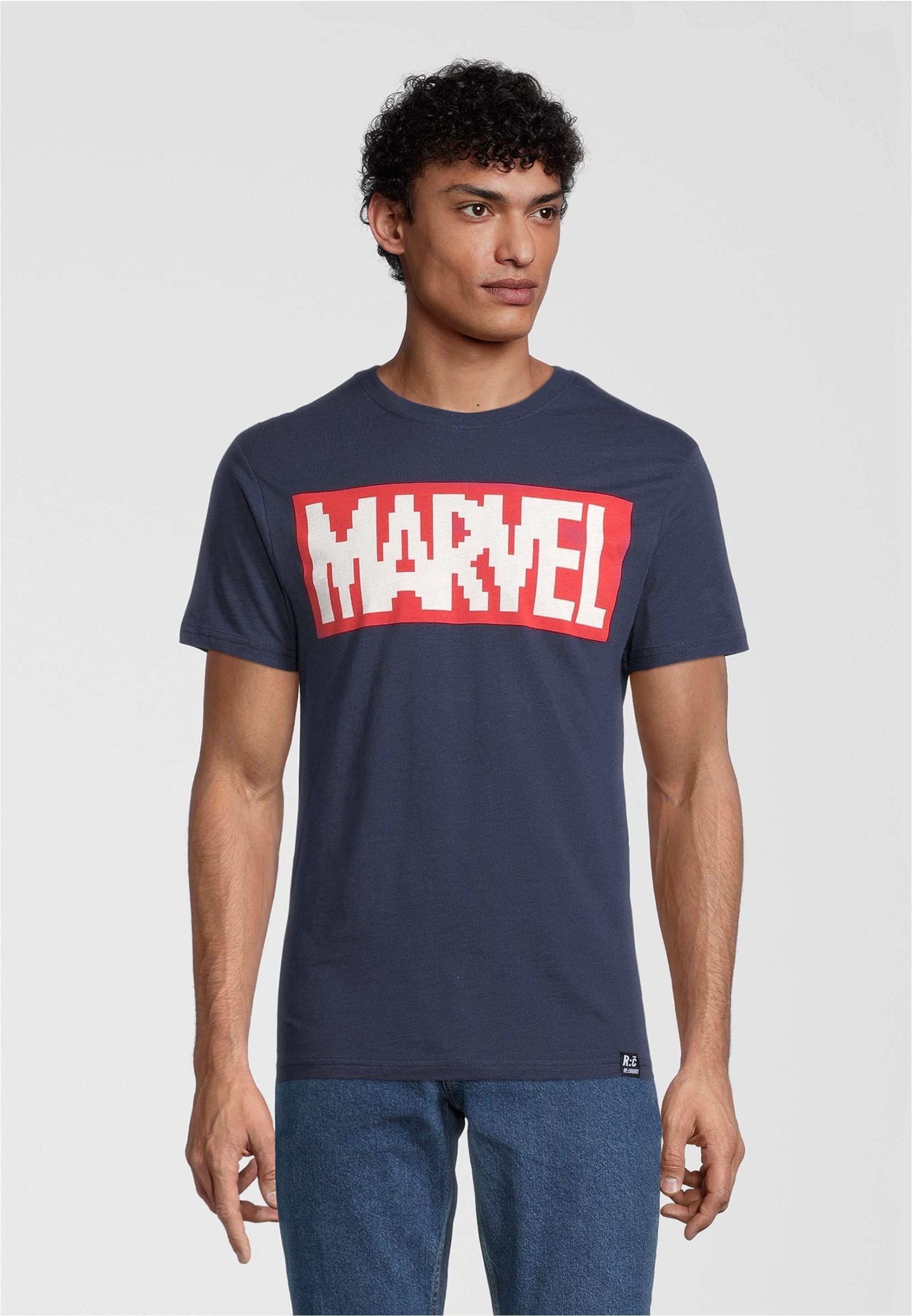 Recovered T-Shirt "Marvel Pixel Logo Navy", mit coolem Marvel-Print günstig online kaufen