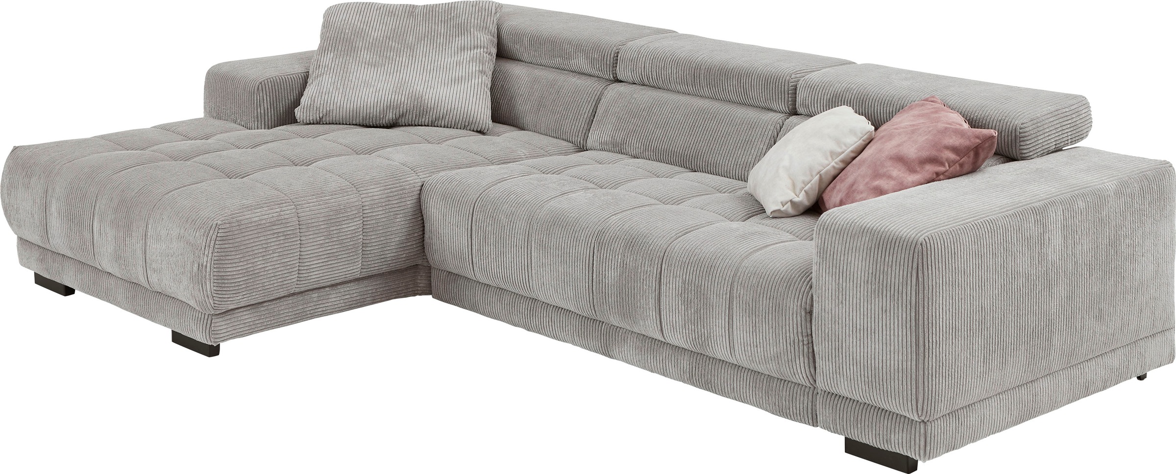 Ecksofa DIE PLANBAR "MP-IN15053 L-Form schmaler Schenkel", grau, B:303cm H:75cm T:190cm, 88% Polyester; 12% Polyamid, Sofas, Ecksofa, mit Kopfteilverstellung, wahlweise mit manueller Vorziehbank 8