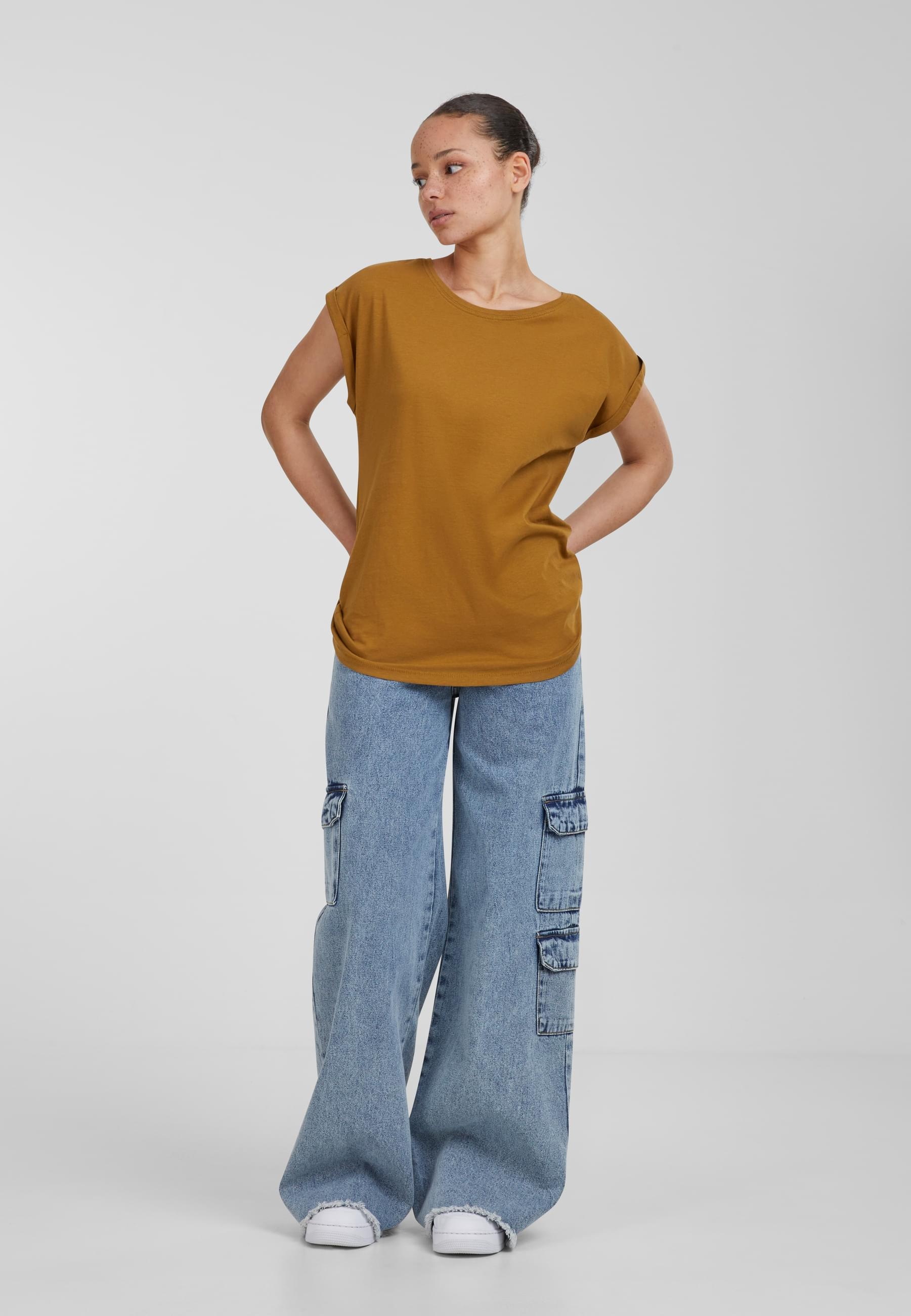 URBAN CLASSICS Kurzarmshirt »Urban Classics Damen Ladies Extended Shoulder Tee«, (1 tlg.)