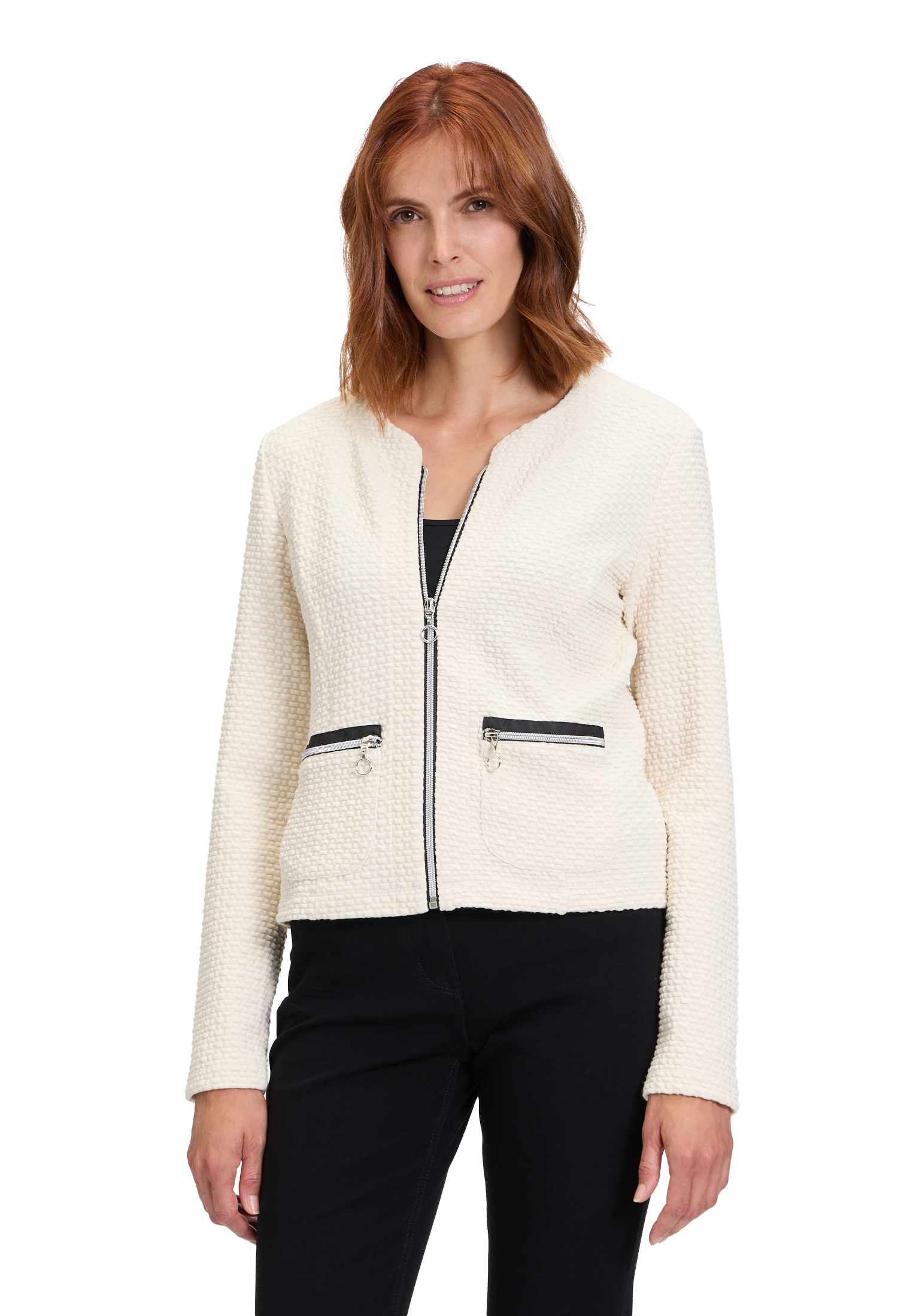 Betty Barclay Sweatjacke "Betty Barclay Sweatjacke mit Reißverschluss", Reißverschluss