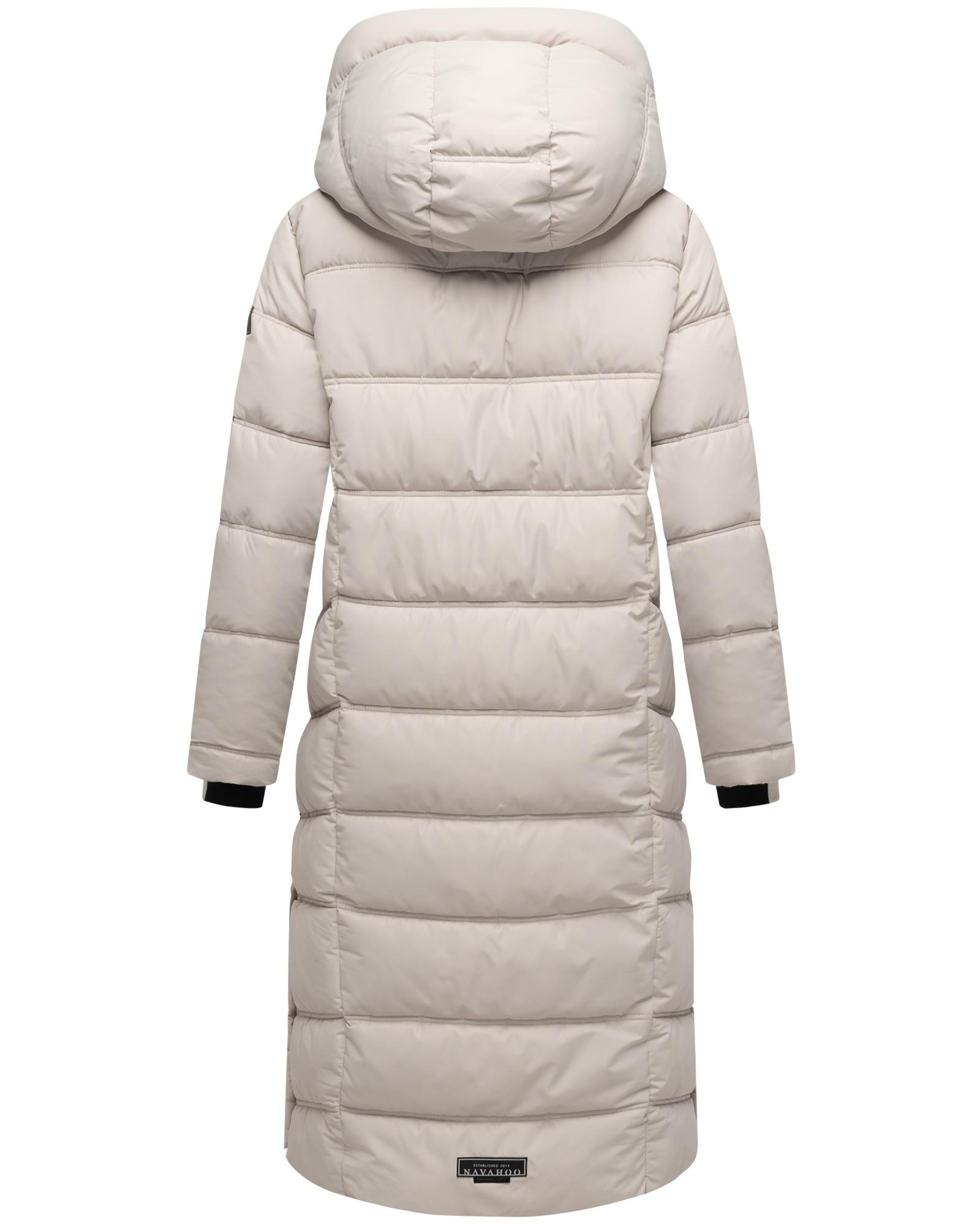 Thumbnail - Navahoo Steppmantel "Engelsfeder XIV" Langer Wintermantel mit innenliegenden Rucksackträgern