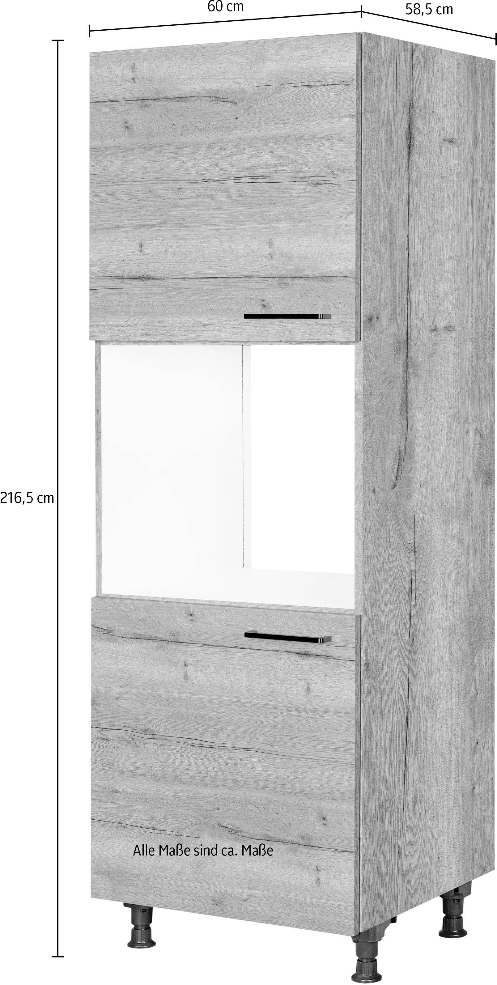nobilia® Herdumbauschrank »"Structura", Ausrichtung wählbar, mit zwei zusätzlichen Türen,« vormontiert, Breite/Höhe: 60/167,8 cm