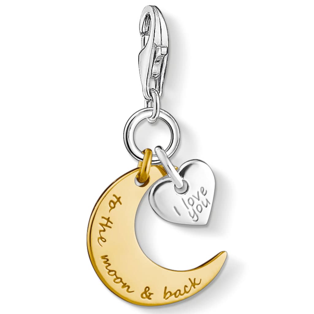 THOMAS SABO Charm-Einhänger »Mond & Herz I LOVE YOU TO THE MOON & BACK, 1443-413-39«