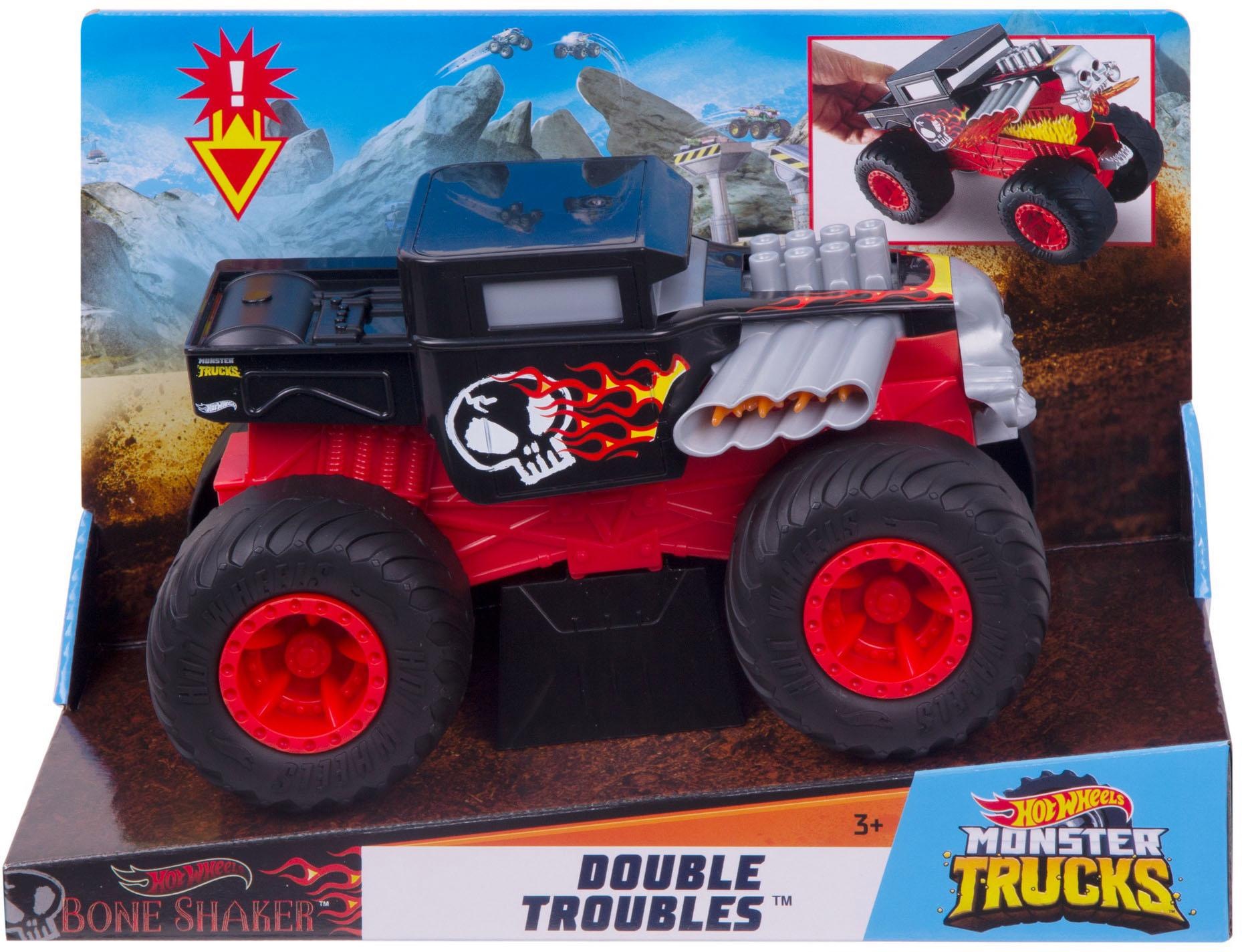 Spielzeug-Monstertruck Hot Wheels Monster Trucks 1:24 Bone Shaker Double Troubles