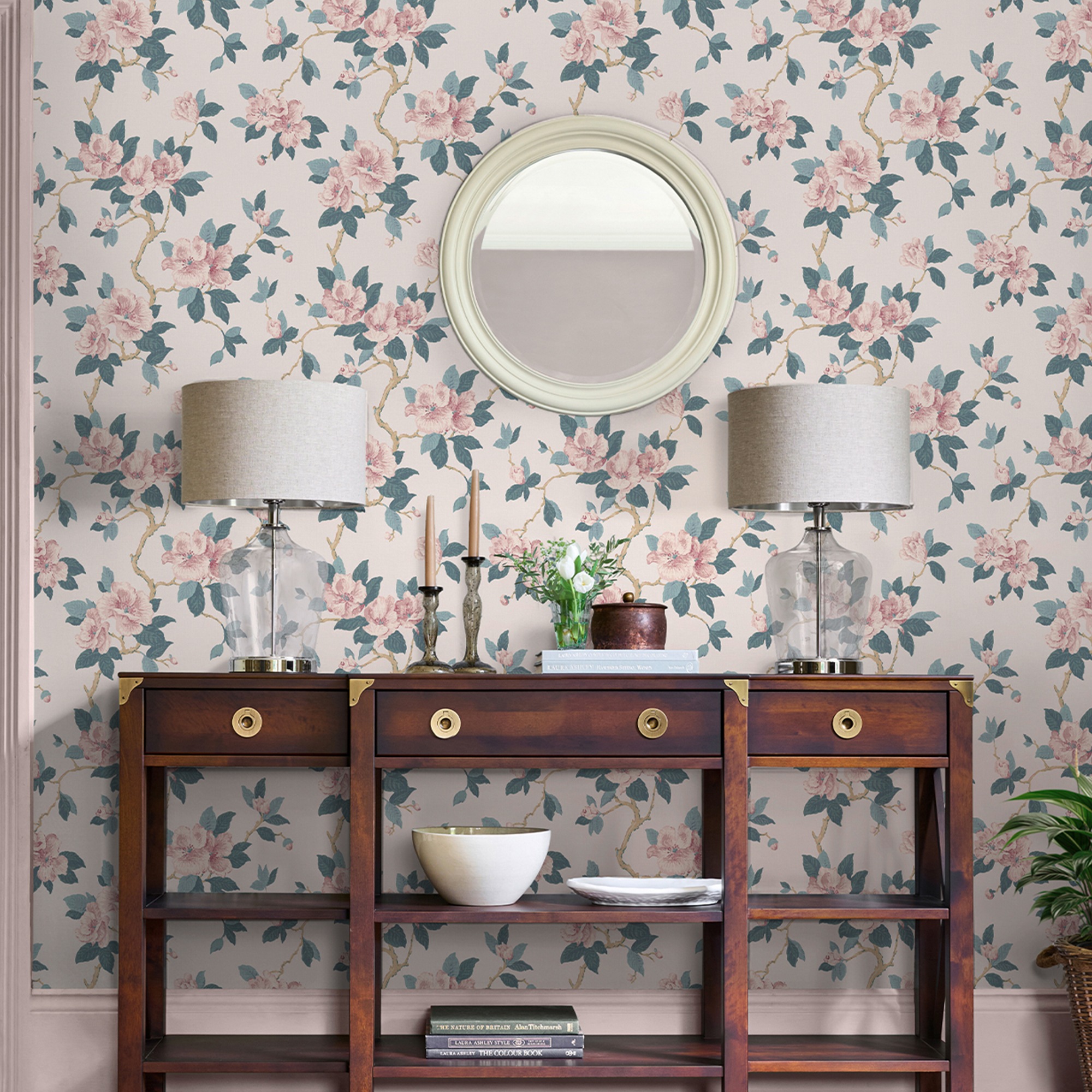 LAURA ASHLEY Vliestapete "MAYA" floral glatt Design Tapeten