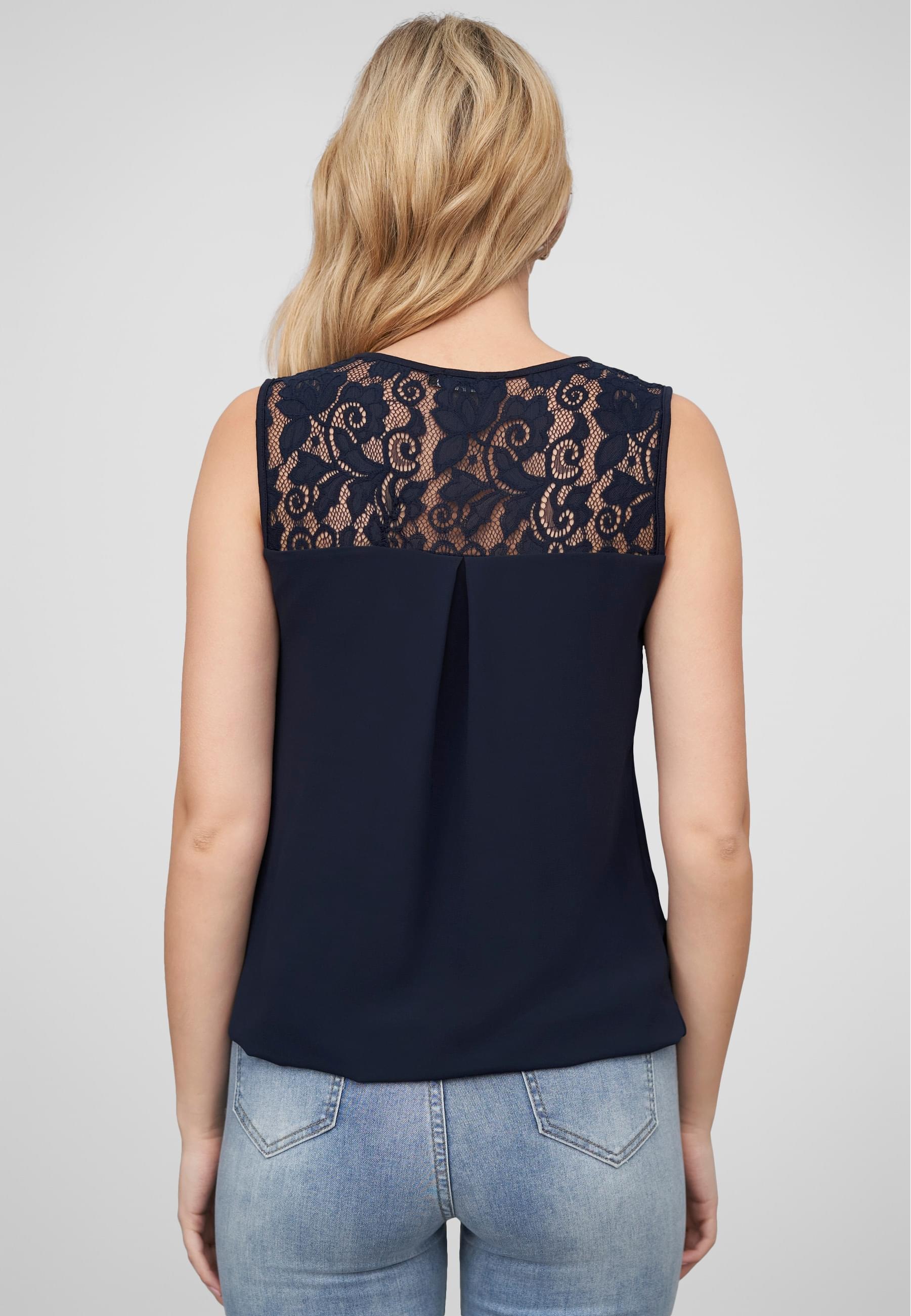 CLOUD 5IVE Klassische Bluse »CLOUD 5IVE Cloud5ive Damen Chiffon Top mit Spitzendetails«