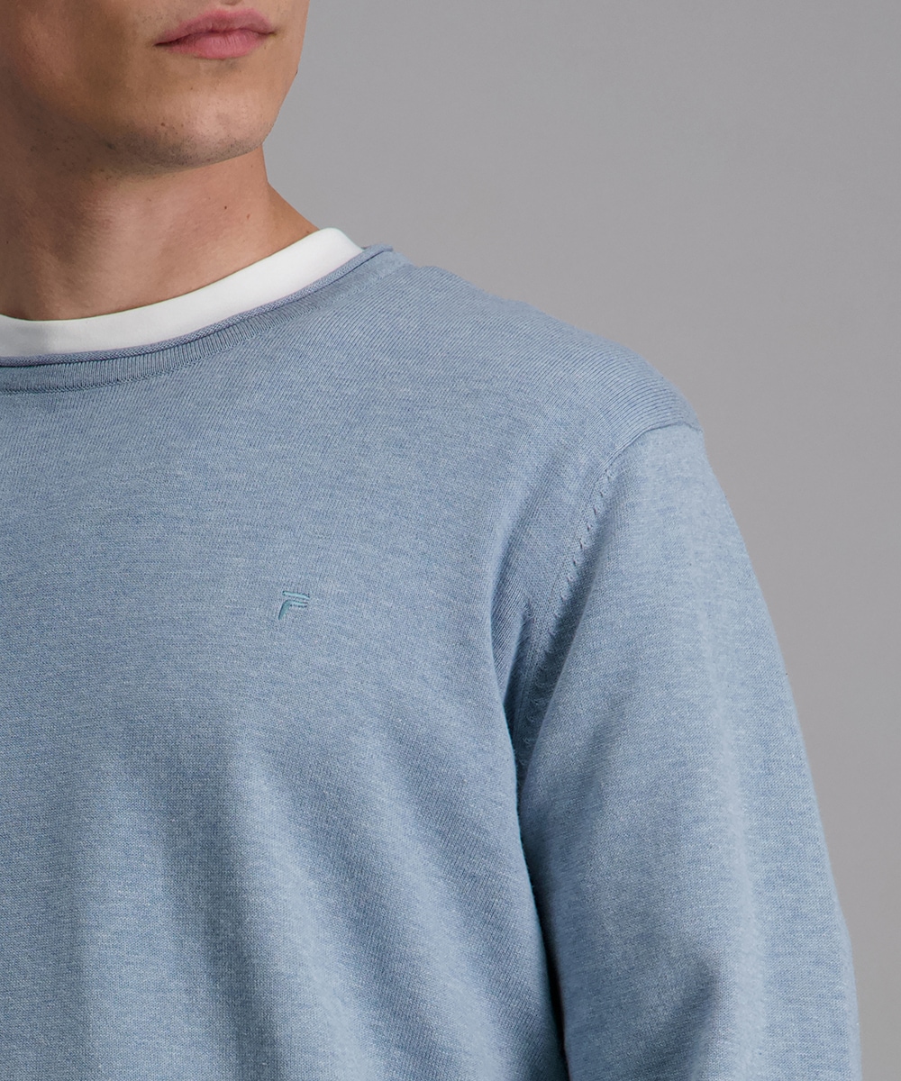 Pioneer Authentic Jeans Rundhalspullover, Ausschnitt mit Rollkante, Außennä günstig online kaufen