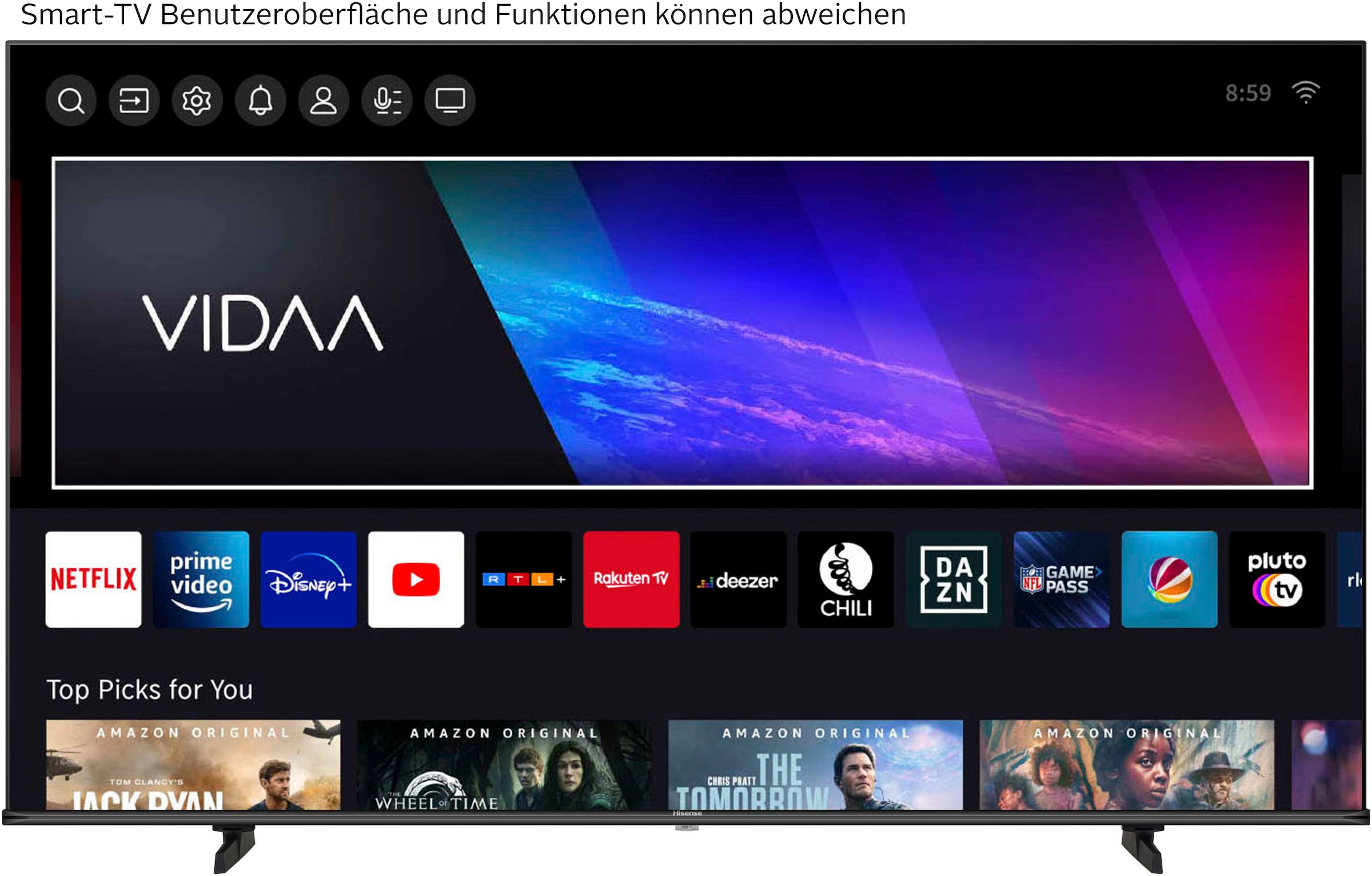 Hisense QLED-Fernseher »65E77Q«, 4K Ultra HD, Smart-TV, 4K UHD QLED