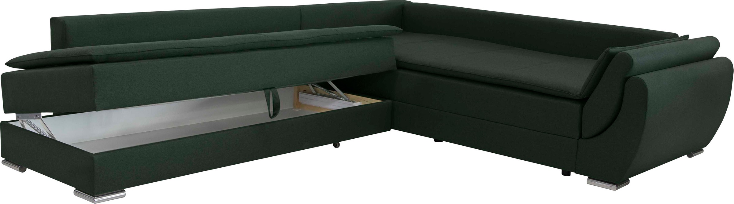 INOSIGN Ecksofa »Göteborg«, mit Boxspring-Bettfunktion und Bettkasten, Dauerschlaffunktion, Topper
