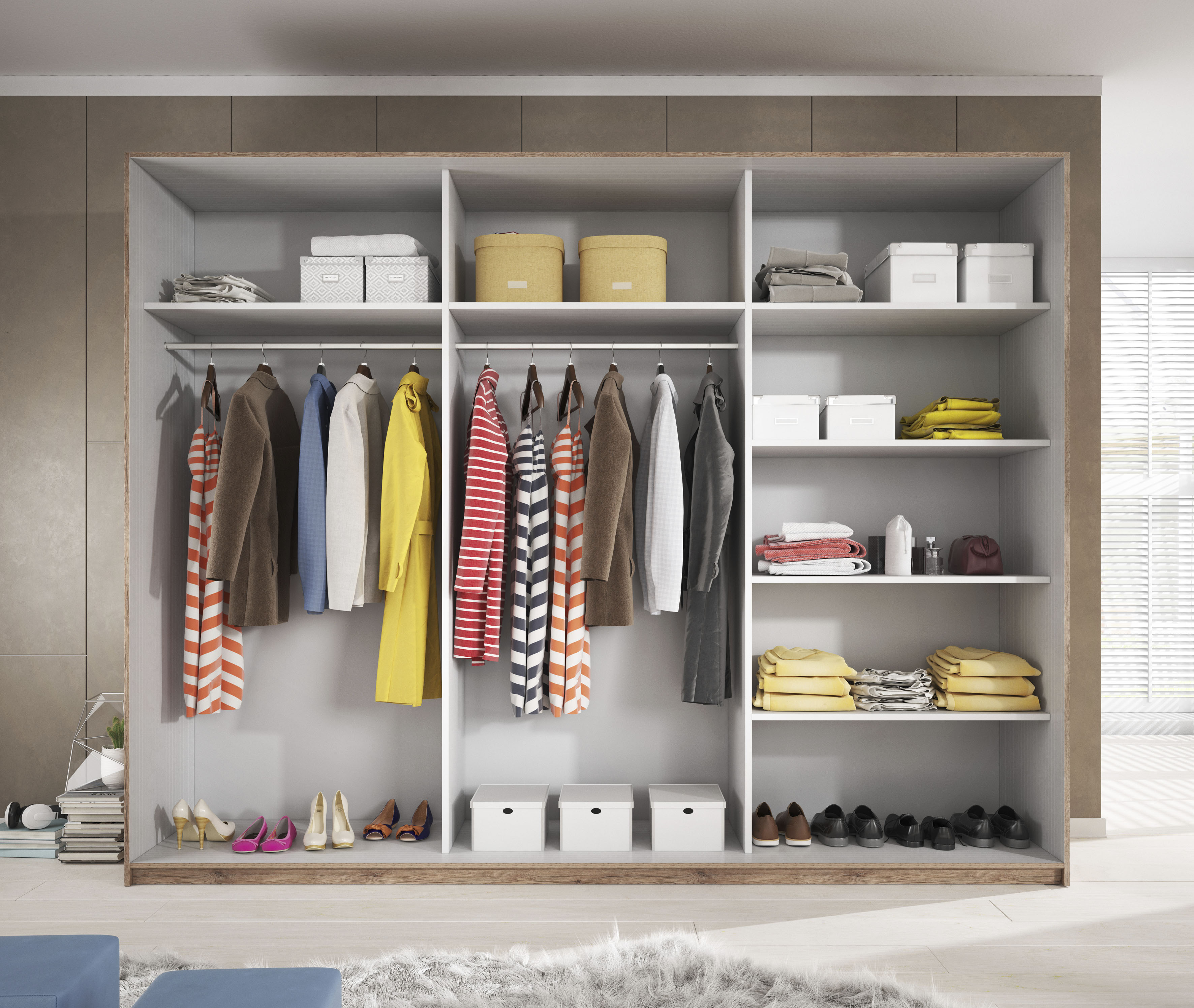 Thumbnail - Home affaire Schwebetürenschrank "Galaxy Breite 200,220 oder 270cm breit, Kleiderschrank, Wäscheschrank", mit breiter Sp...