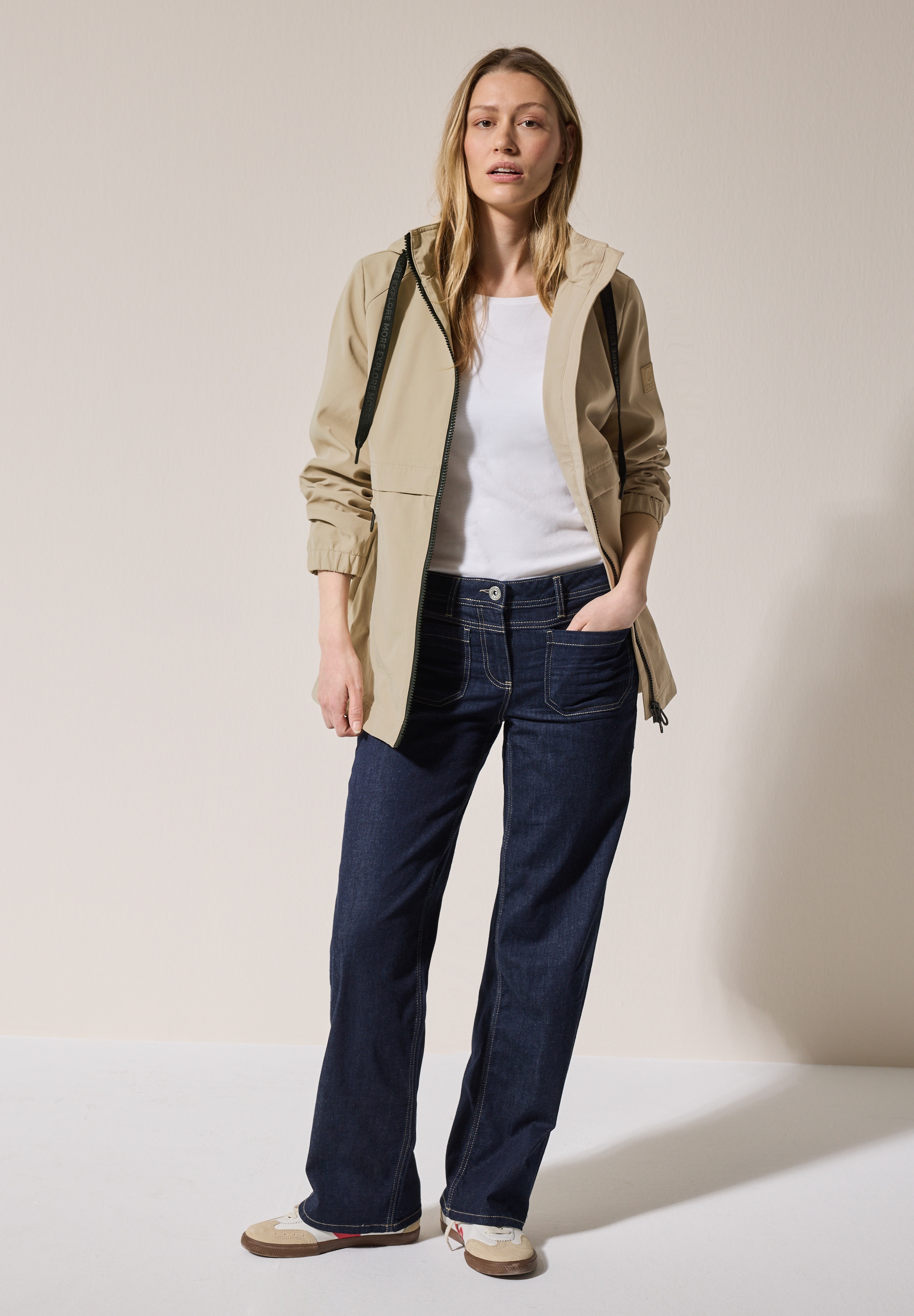 Cecil Outdoorjacke, mit Kapuze, aus softem Materialmix