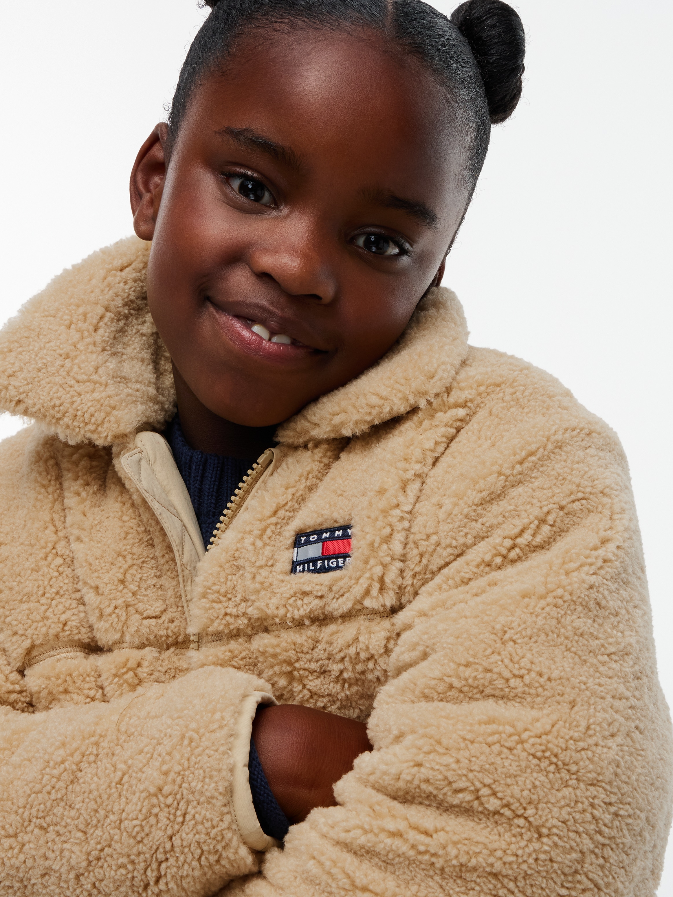 Tommy Hilfiger Plüschjacke »TEDDY JACKET« Plüschqualität, Regular Fit, Kinder bis 16 Jahre
