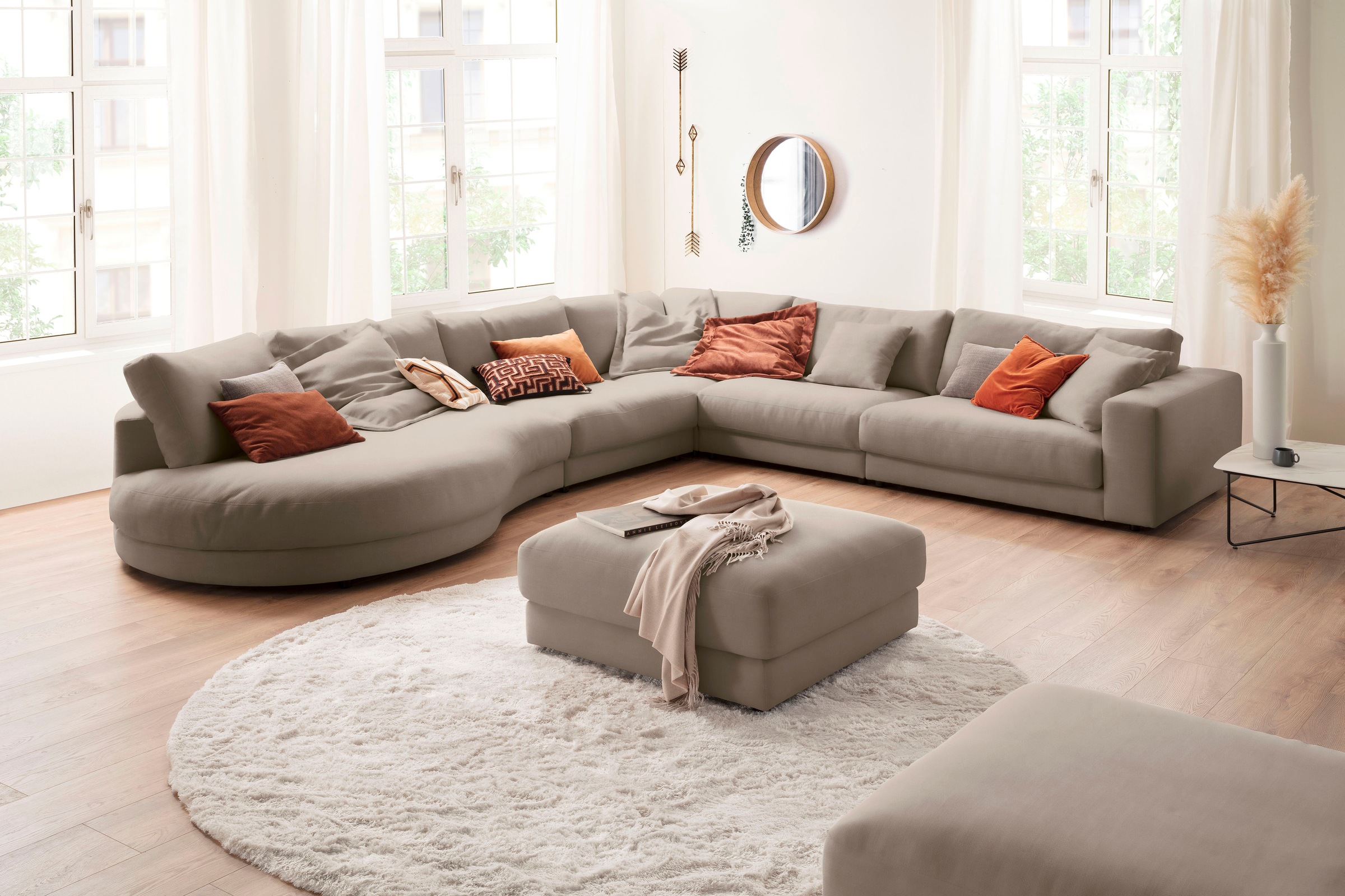 3C Candy Ecksofa »Enisa II, bequem und komfortabel, Mega Familiensofa, L-Form«, incl. 3 Flatterkissen, wahlweise mit Flecken-Schutz-Bezug Easy care