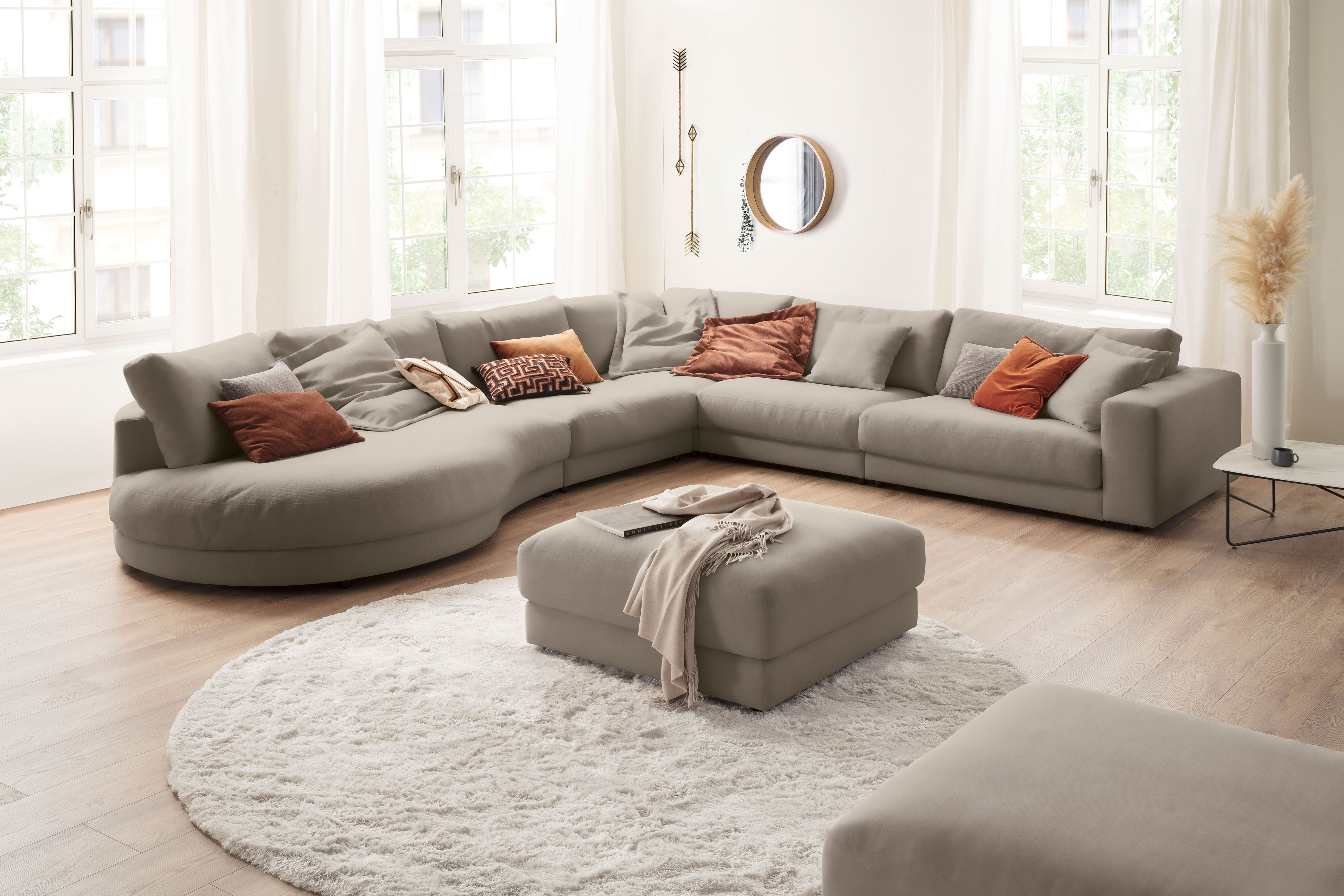 3C Candy Ecksofa "Enisa II, bequem und komfortabel, Mega Familiensofa, L-Form" incl. 3 Flatterkissen, wahlweise mit Flecken-Schutz-Bezug Easy care
