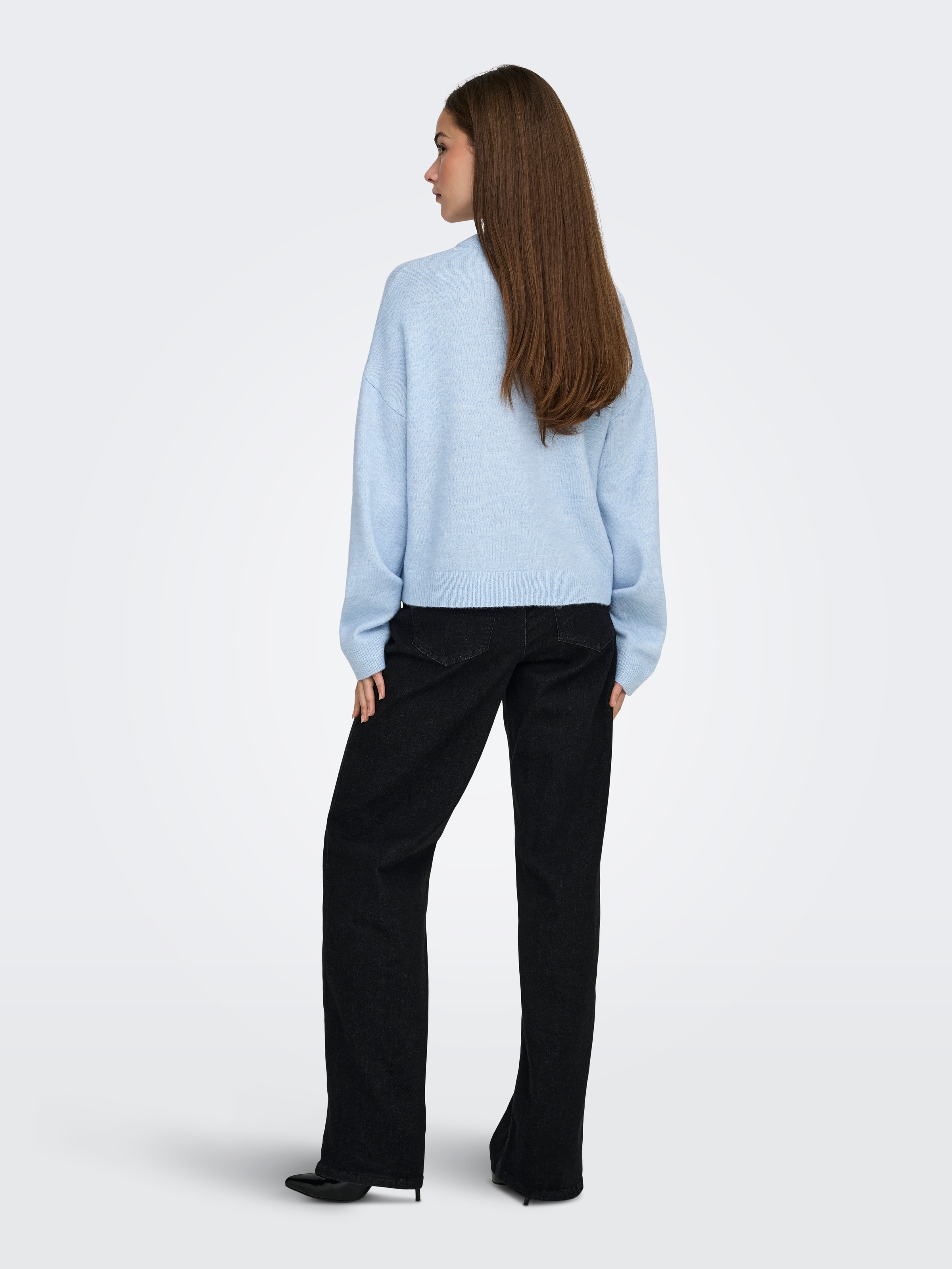 ONLY Rundhalspullover »ONLSIMONI L/S O-NECK PULLOVER KNT NOOS« Materialmix, regular fit
