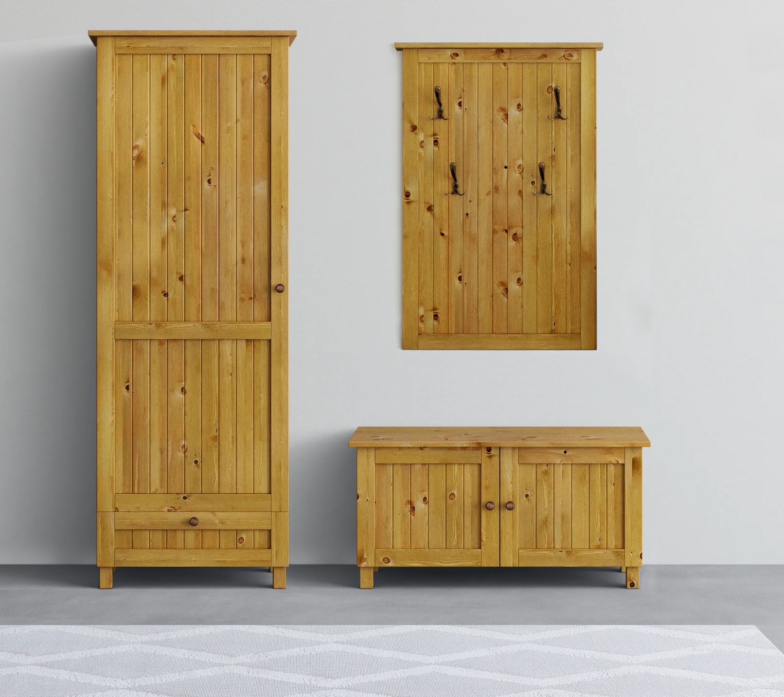Home affaire Garderobenschrank "Juventus" 1 tlg. aus massiver Kiefer, Breit günstig online kaufen