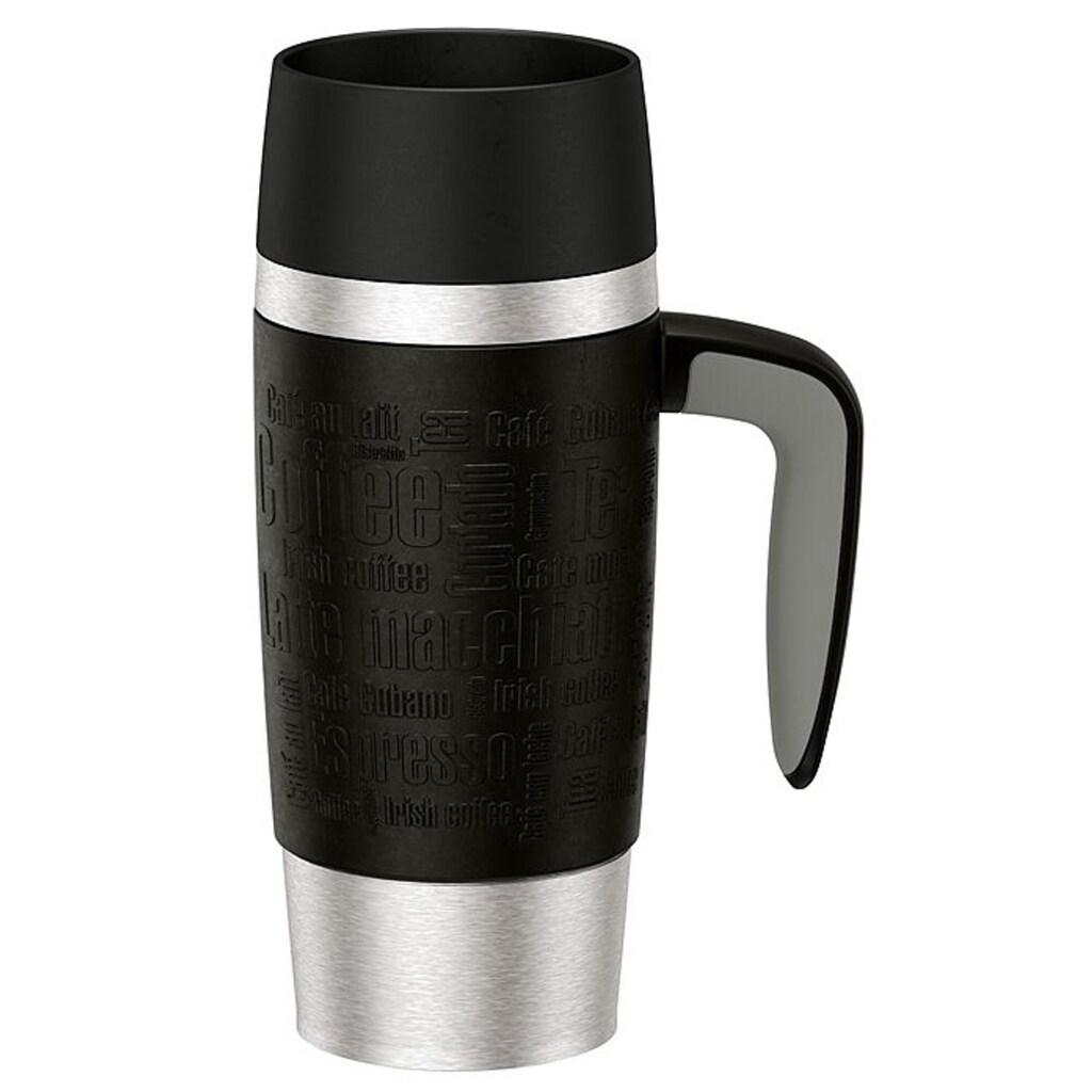 Emsa Thermobecher »Travel Mug Handle«, (1 tlg.), 0,36L, Edelstahl, 360°Trinköffnung, spülmaschinenfest,4h warm/ 8h kalt