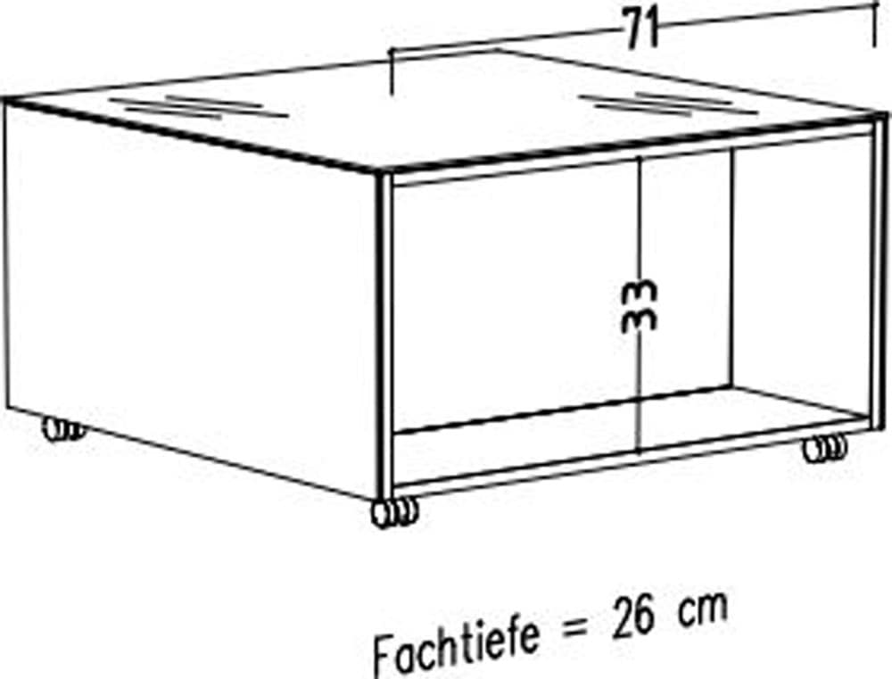 Mäusbacher Couchtisch Couchtisch auf Rollen BHT 75/42/75 cm mit 1 Schublade, 1 offenes Fach