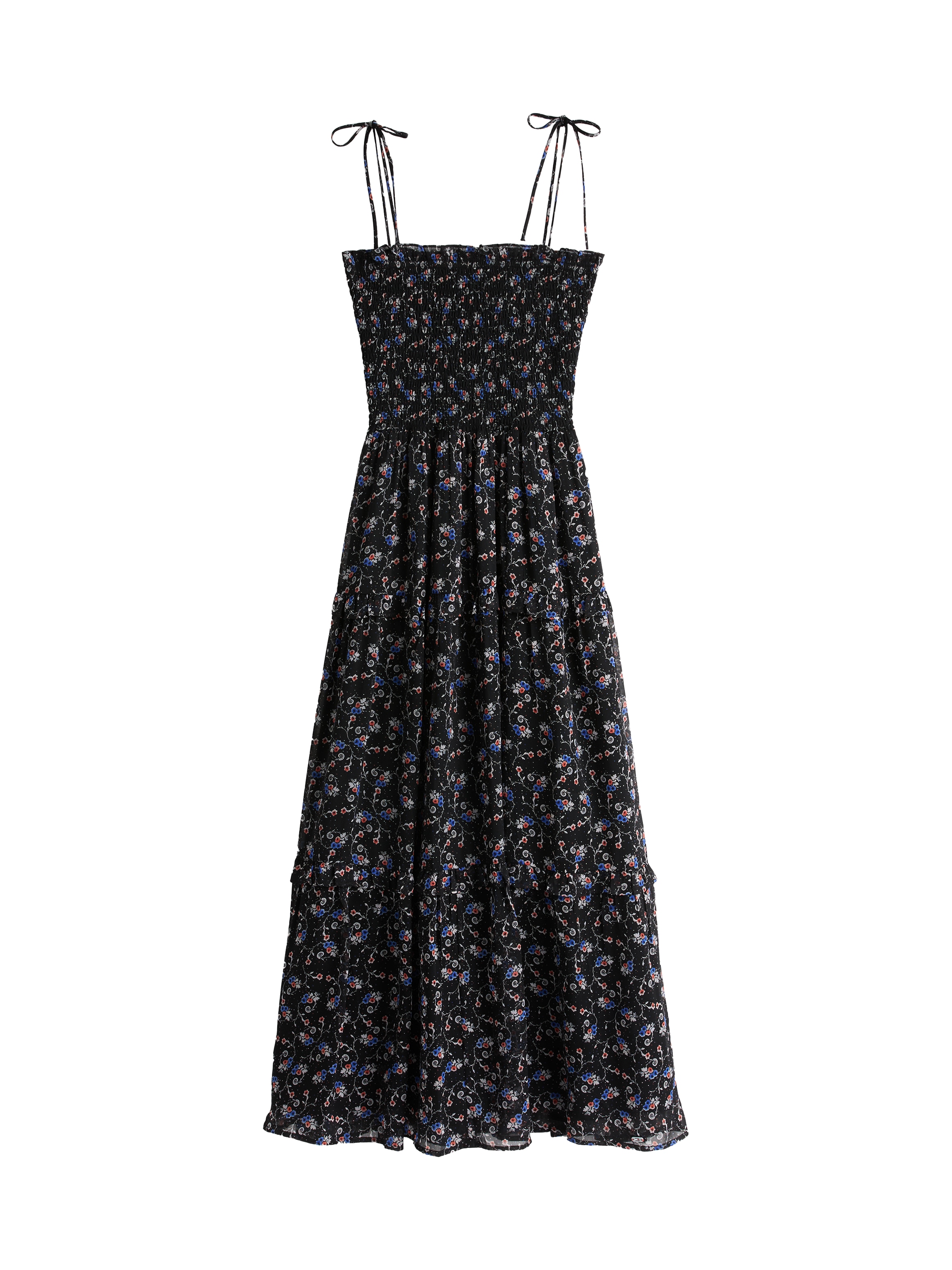Tommy Jeans Maxikleid »TJW AOP CHIFFON MAXI DRESS EXT«, mit Allover-Print, Rüschen