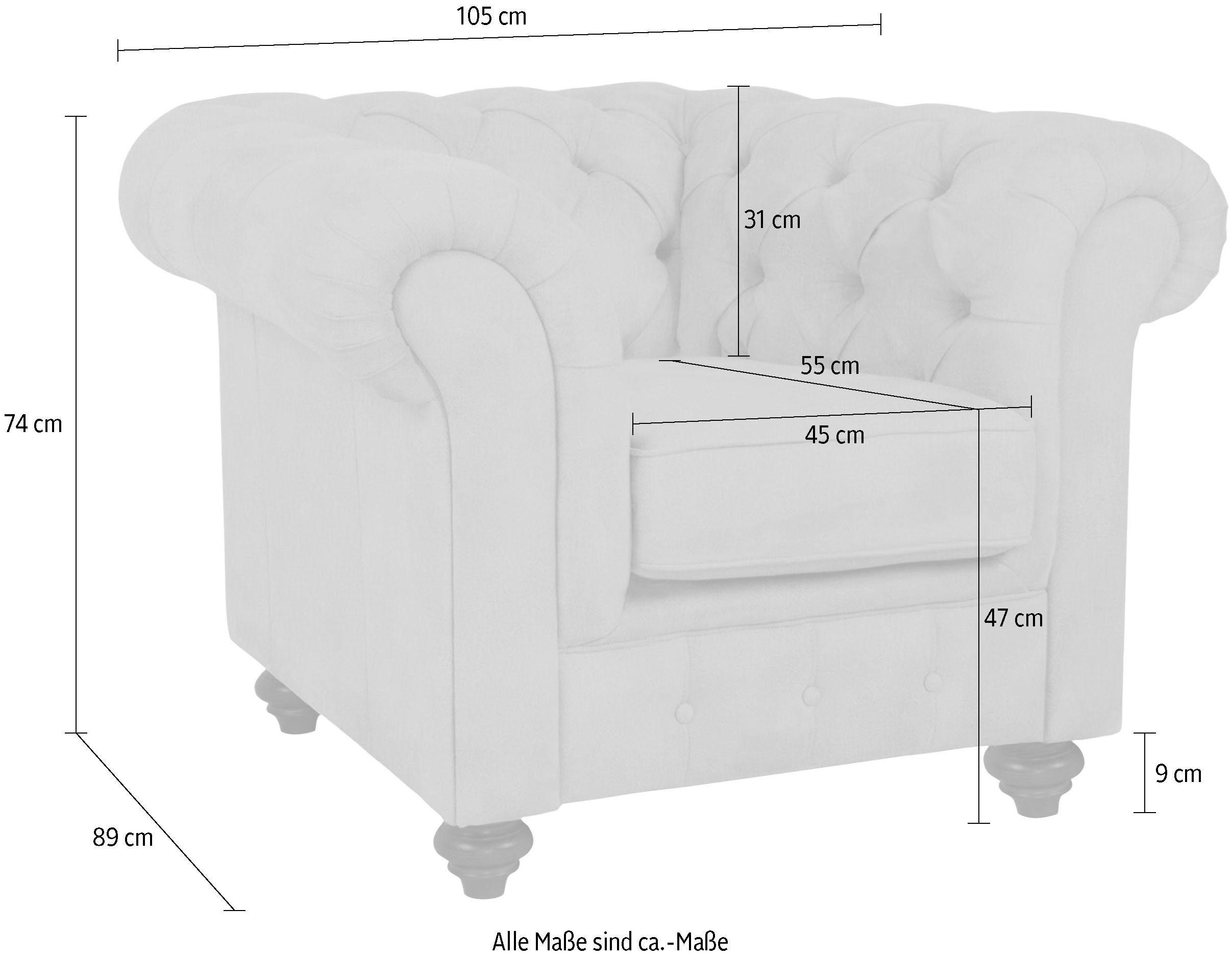Thumbnail - Home affaire Sessel "Duc Chesterfield", hochwertige Knopfheftung im Rücken, Samtoptik mit changierender Optik