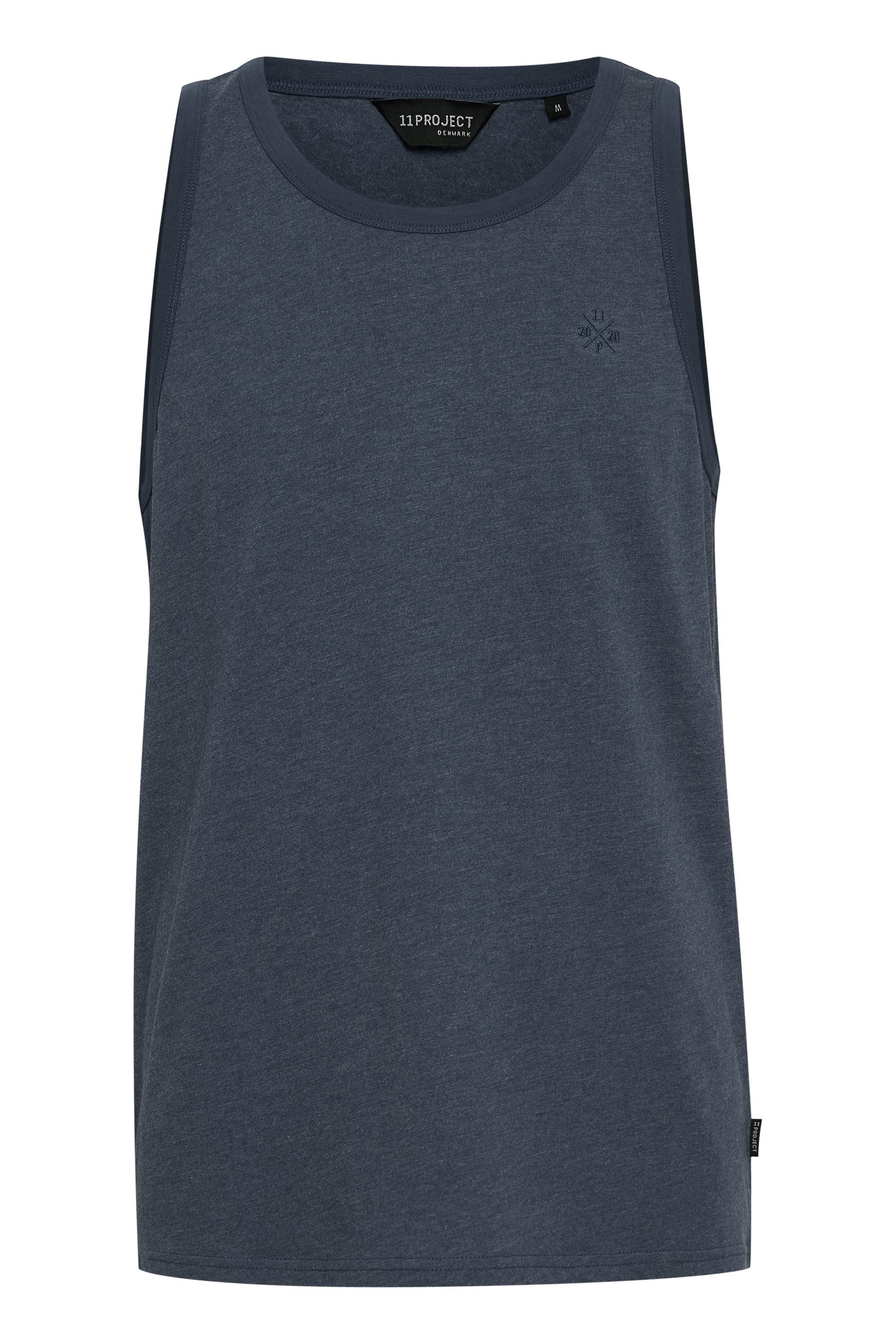 11 PROJECT Herren Longtop "Tanktop PRGörte", blau, Gr. L, Obermaterial: 60% Baumwolle CO. 40% Polyester PES., Tops