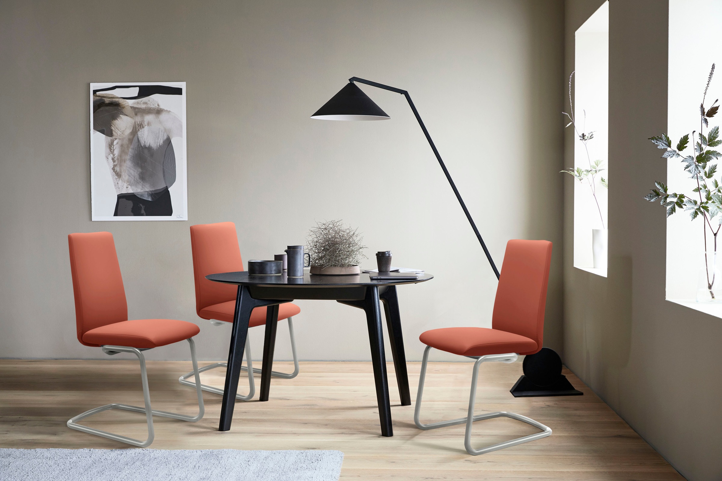 Stressless® Polsterstuhl »Laurel«, Leder PALOMA, Low Back, Größe M, mit Beinen aus Stahl in Schwarz matt