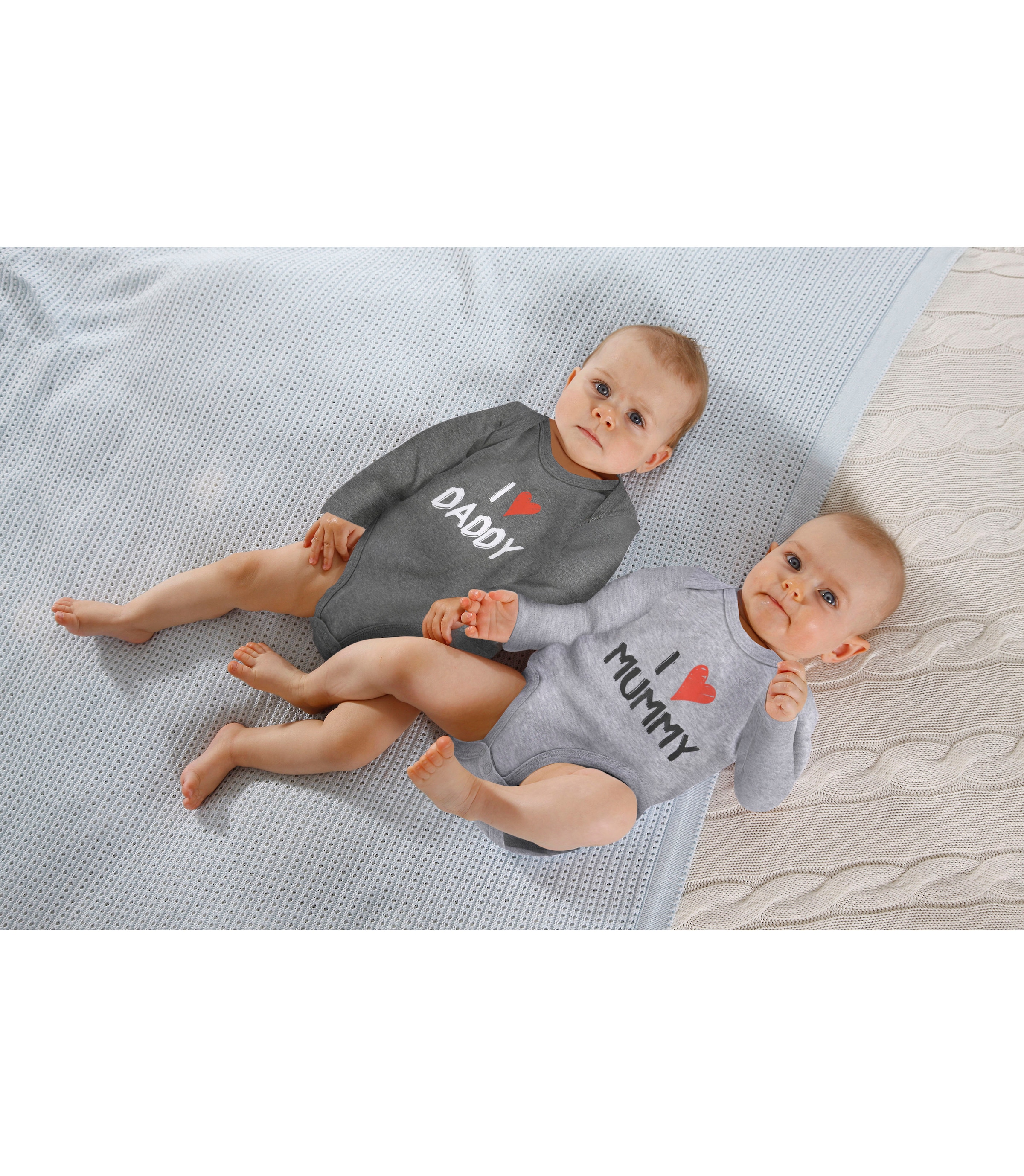 KIDSWORLD Langarmbody »Mummy & Daddy«, (Packung, 2 tlg.), aus Bio-Baumwolle