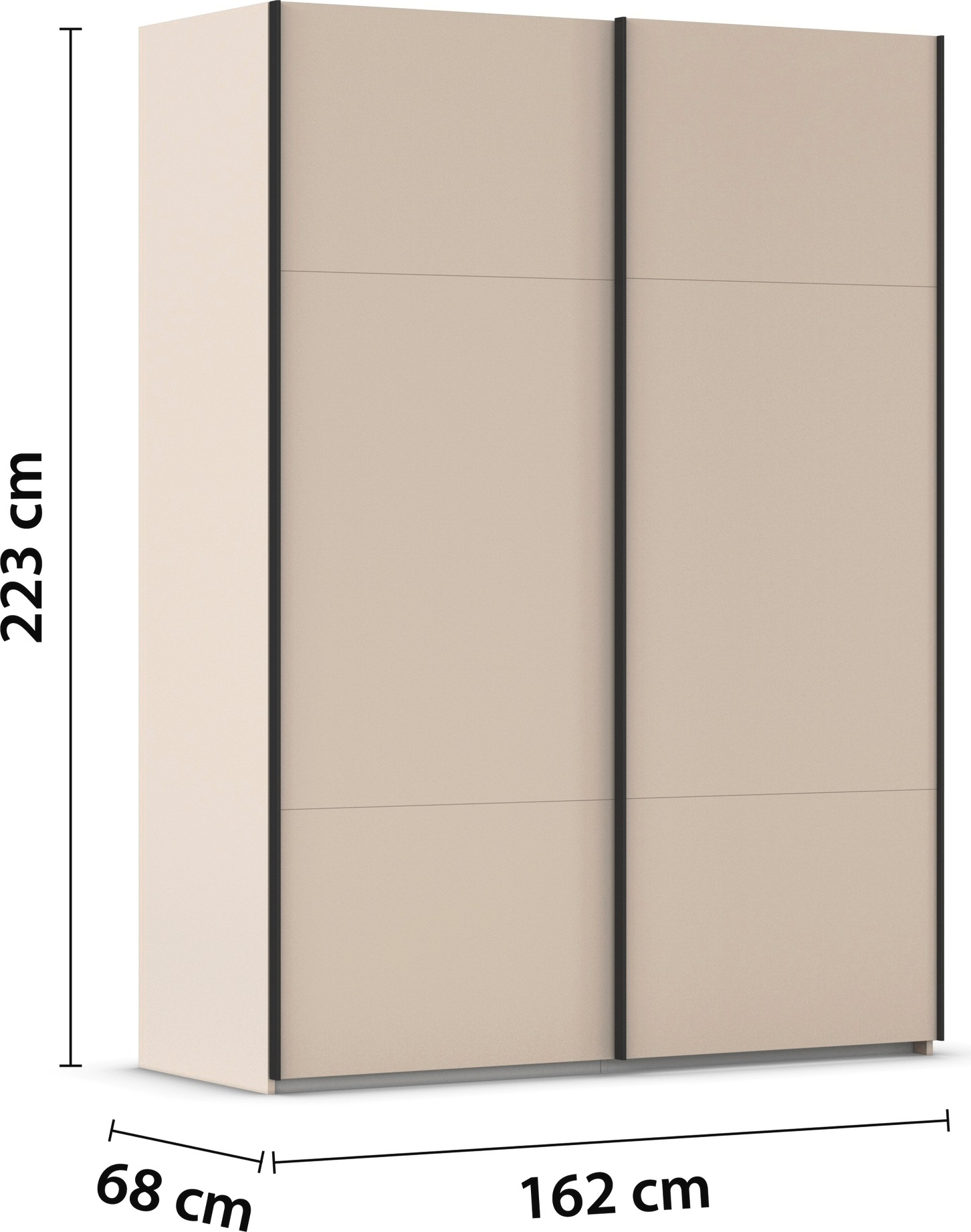 rauch Schwebetürenschrank »Kleiderschrank Schrank Garderobe Schlafzimmerschrank CONTIDO«, (in 3 verschiedenen Ausstattungen BASIC/CLASSIC/PREMIUM), aus hochwertigem Material in 6 Breiten 2 Griff-Farben MADE IN GERMANY