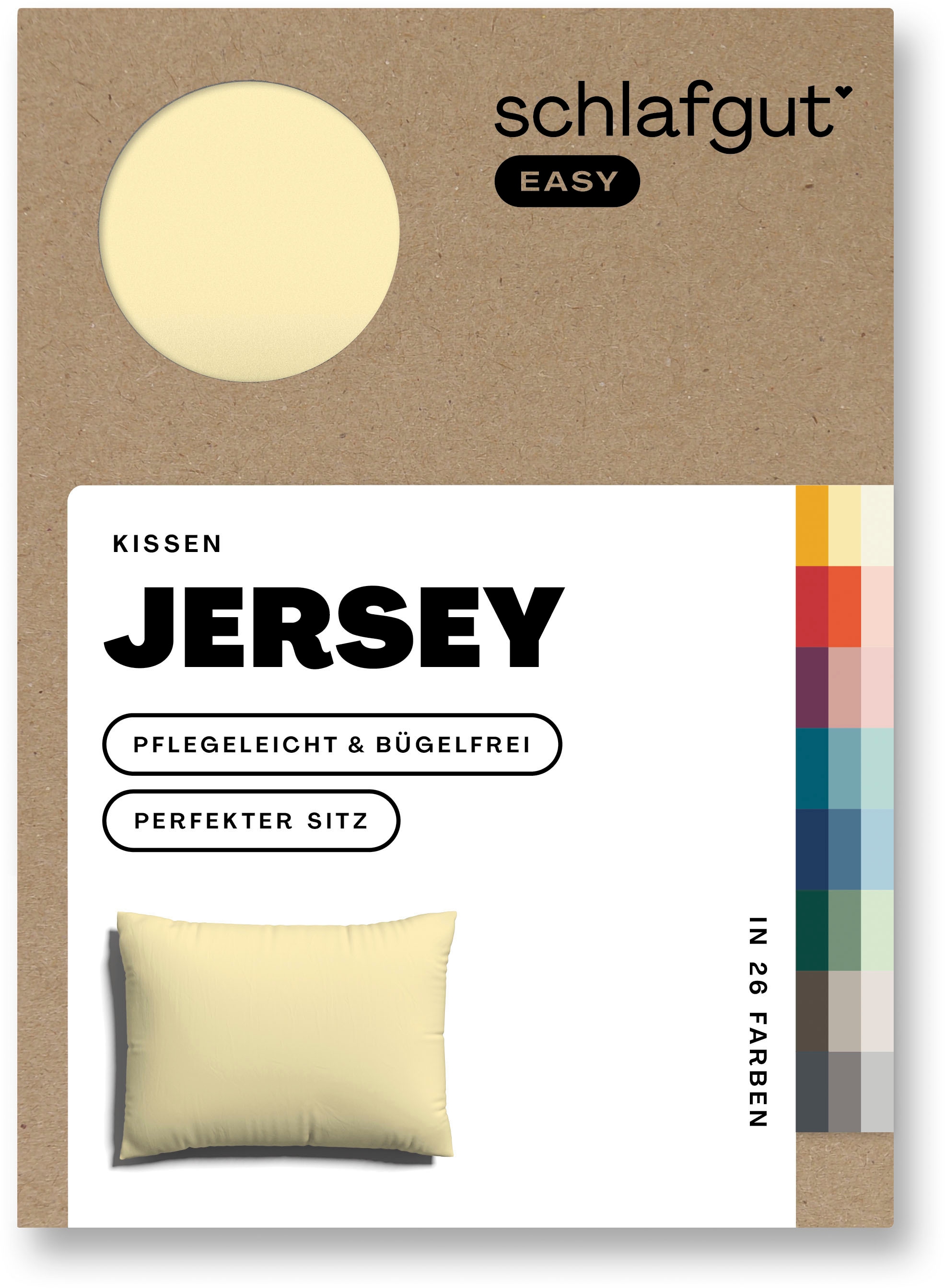 Schlafgut Kissenbezug "EASY Jersey", (1 St.), Kissenhülle mit Reißverschluss, weich und saugfähig, Kissenbezug