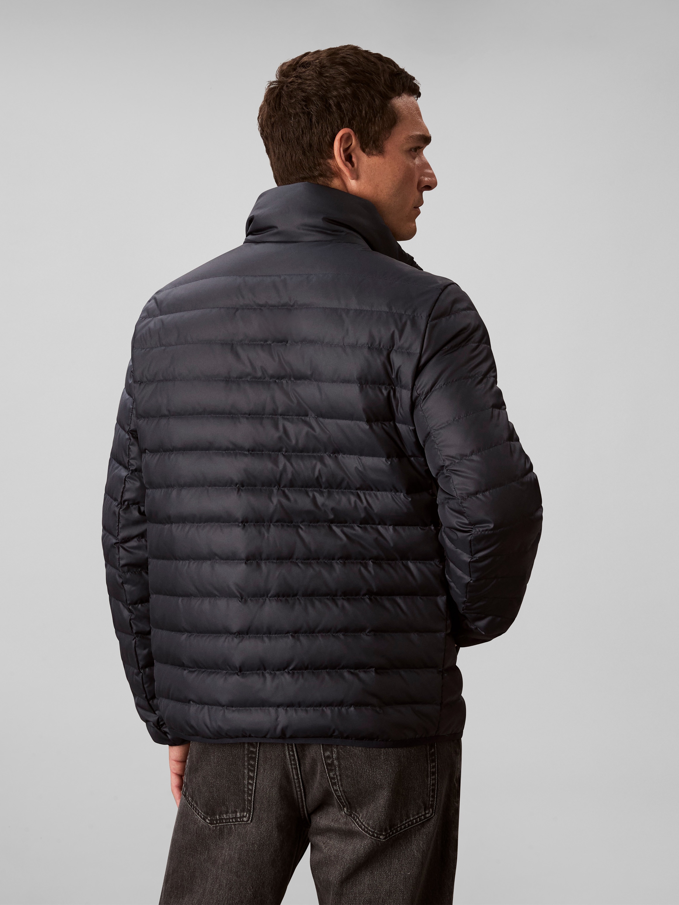 Calvin Klein Steppjacke »LS LT WT NYLN CHNNLD«, ohne Kapuze, Mit Rundhalsausschnitt
